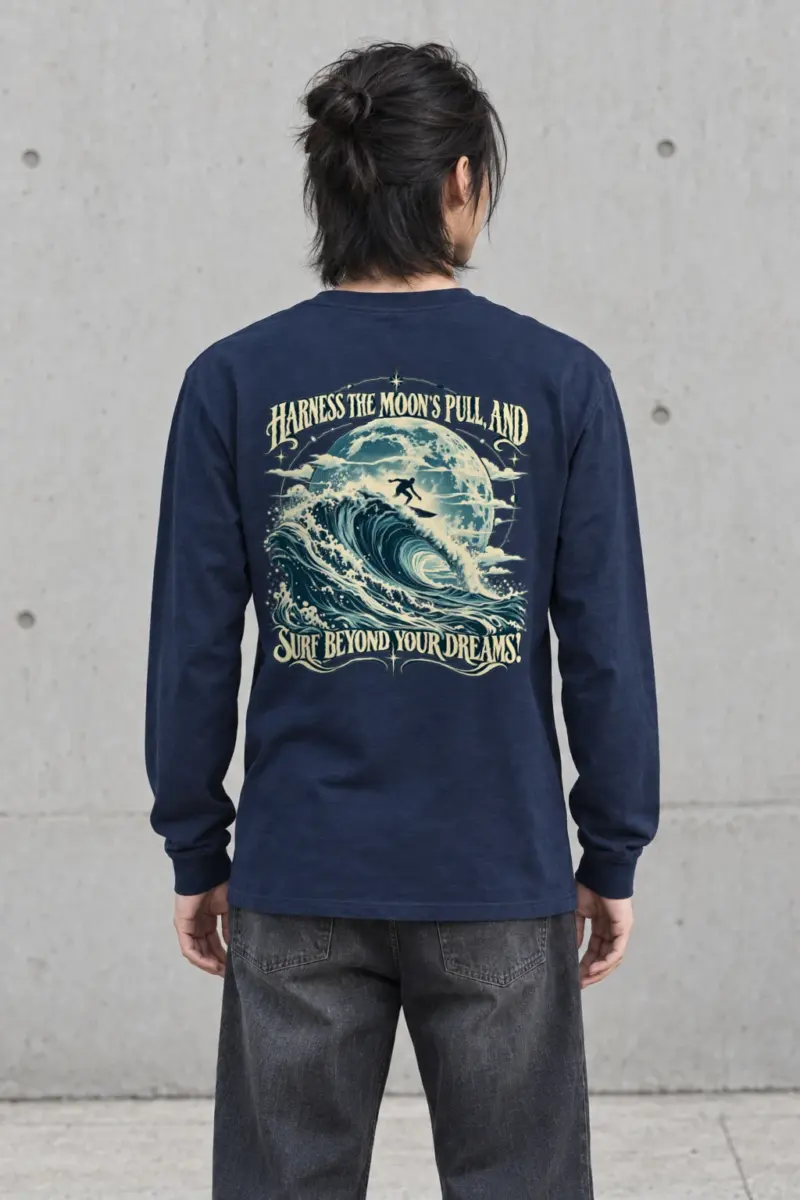 "Moonlit Wave Rider" Unisex Longsleeve T-shirt