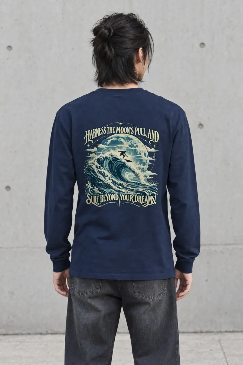 "Moonlit Wave Rider" Unisex Longsleeve T-shirt