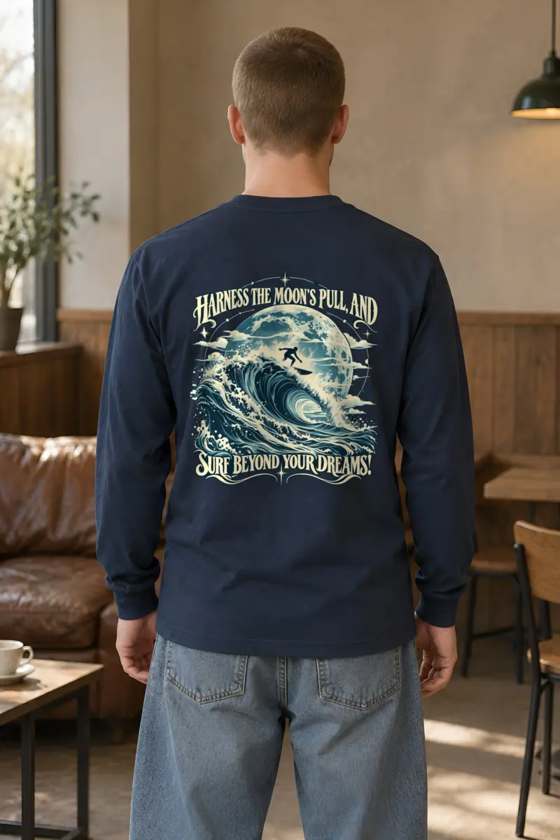"Moonlit Wave Rider" Unisex Longsleeve T-shirt