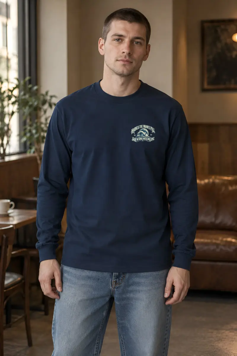 "Moonlit Wave Rider" Unisex Longsleeve T-shirt