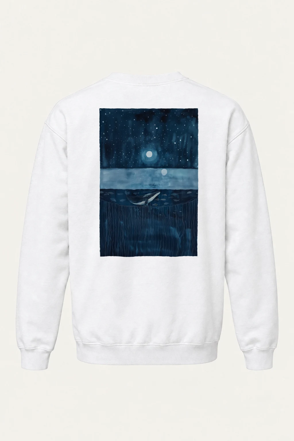 "Moonlit Whale Drift" Heavy Blend Unisex Crewneck Sweatshirt | Gildan 18000