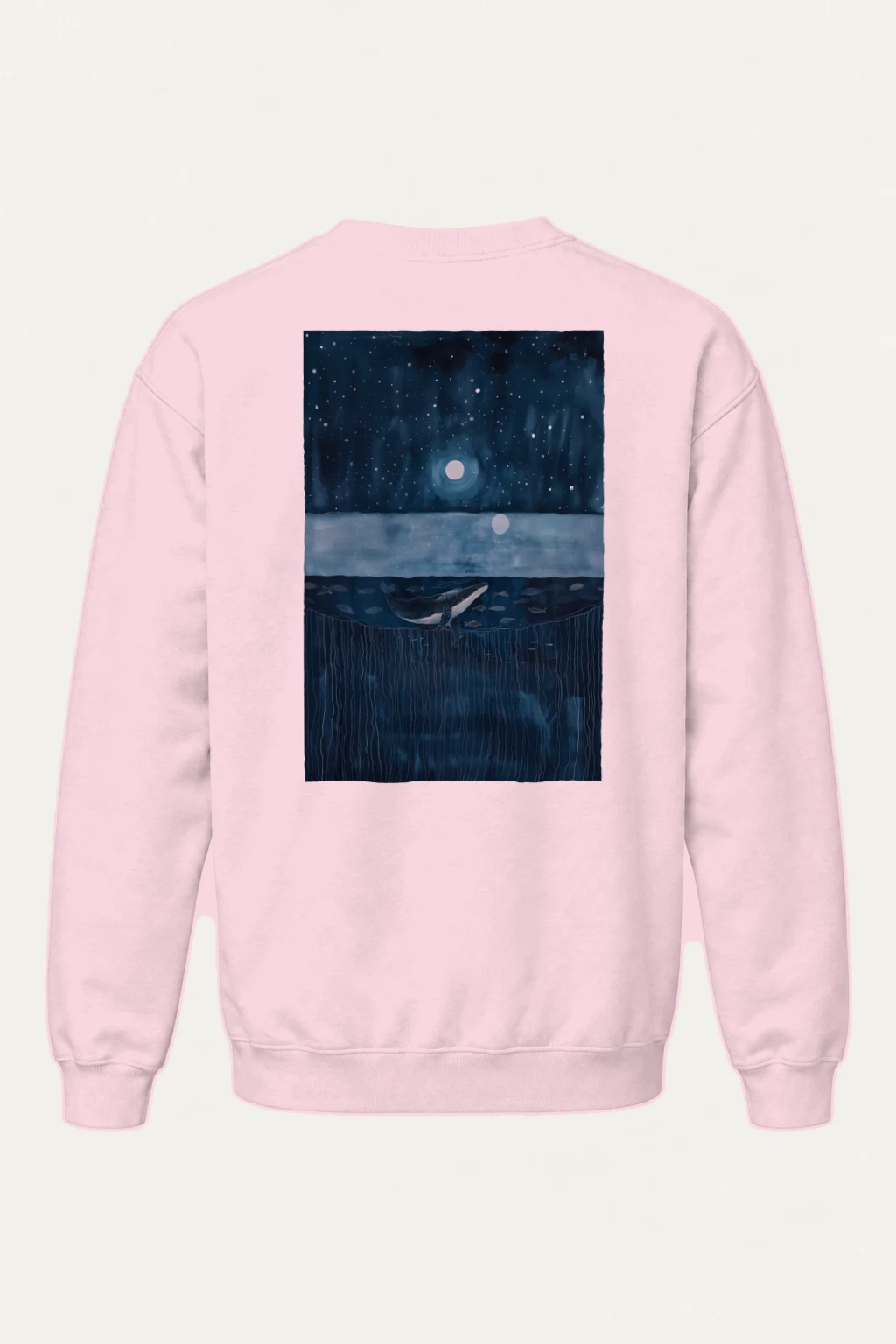 "Moonlit Whale Drift" Heavy Blend Unisex Crewneck Sweatshirt | Gildan 18000