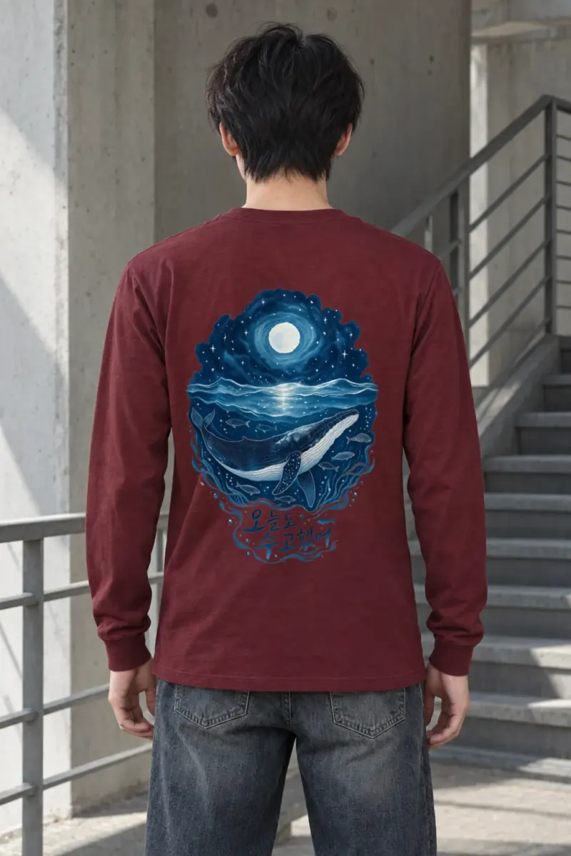 "Moonlit Whale Drift" Unisex Longsleeve T-shirt