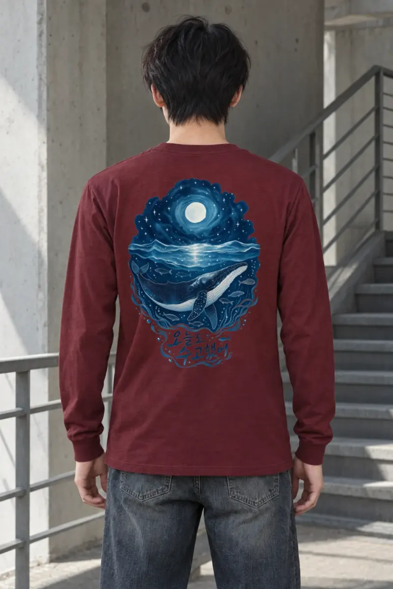 "Moonlit Whale Drift" Unisex Longsleeve T-shirt