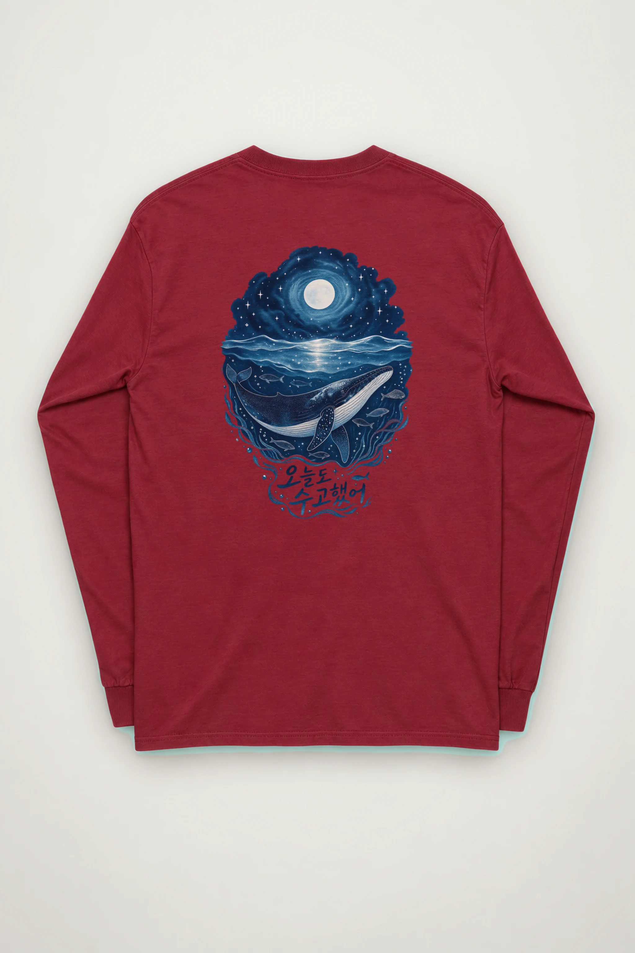 "Moonlit Whale Drift" Unisex Longsleeve T-shirt