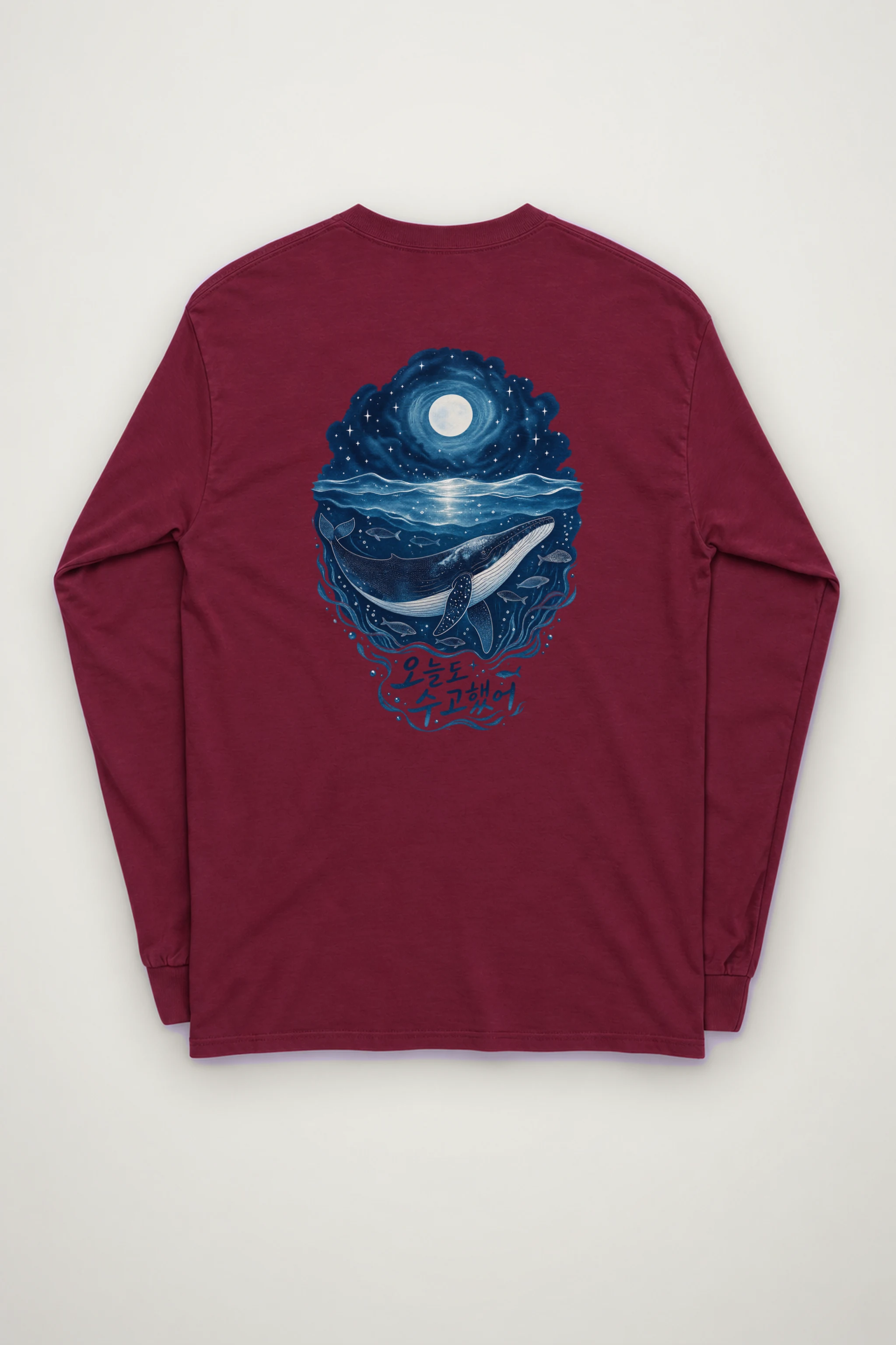 "Moonlit Whale Drift" Unisex Longsleeve T-shirt