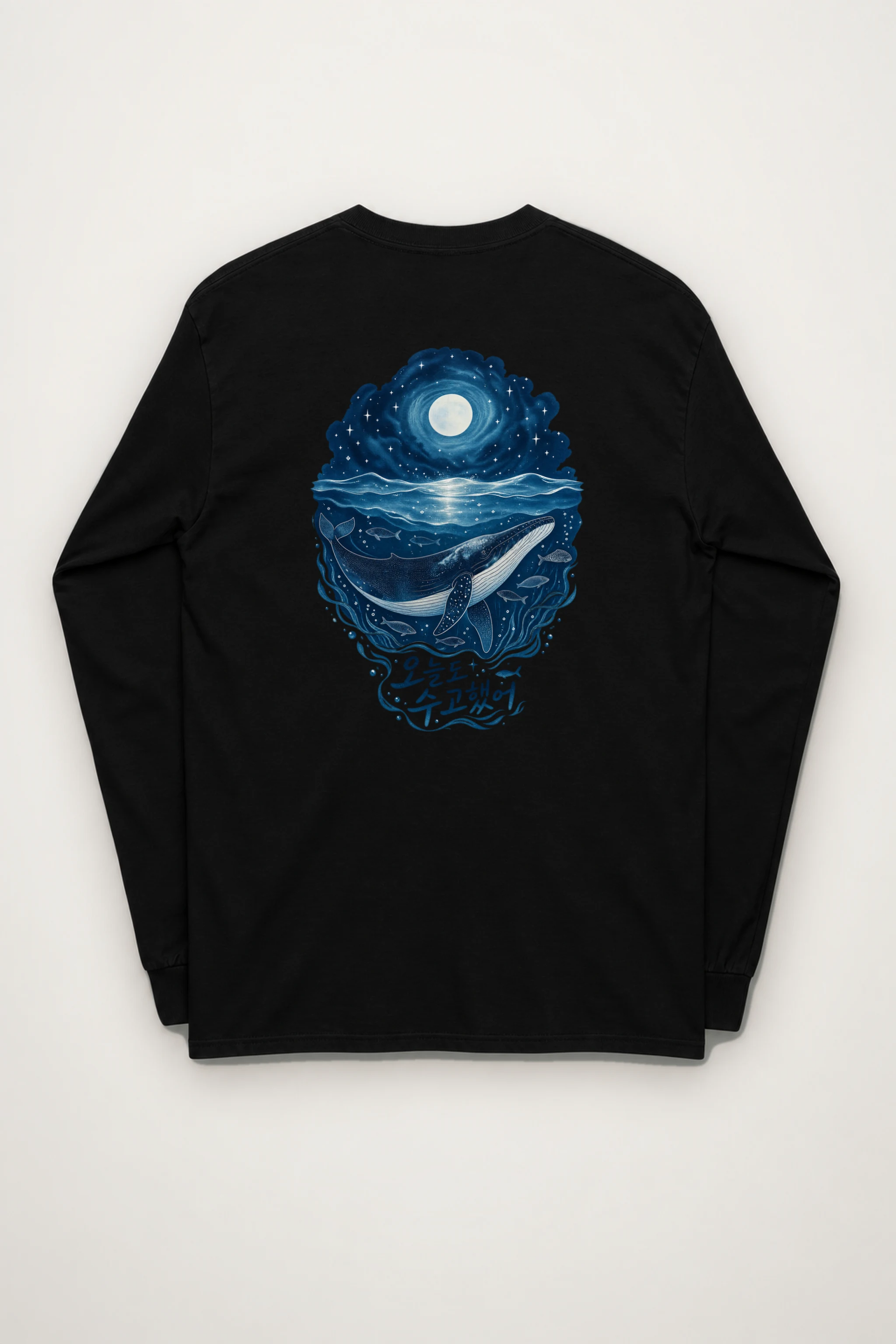 "Moonlit Whale Drift" Unisex Longsleeve T-shirt