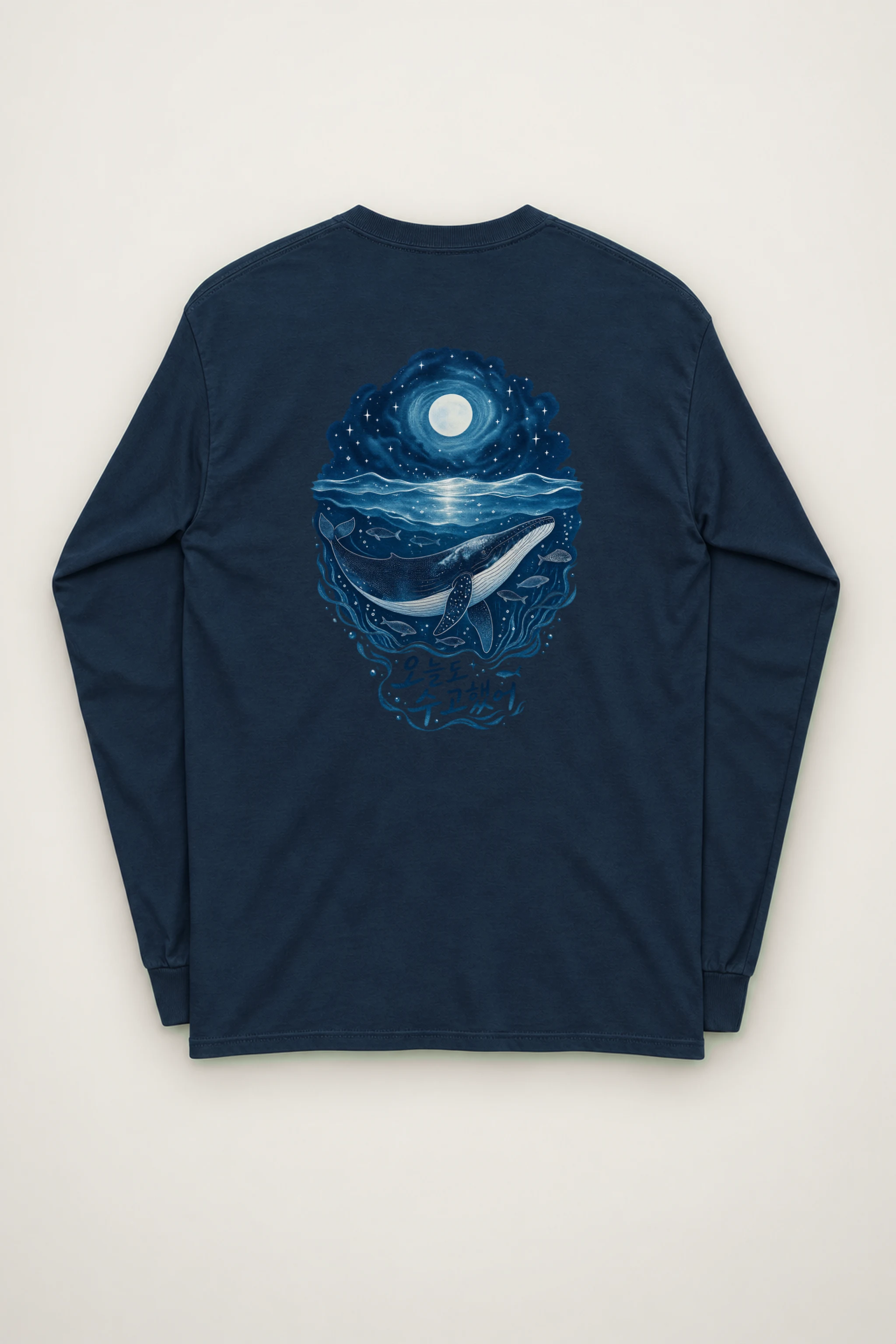 "Moonlit Whale Drift" Unisex Longsleeve T-shirt