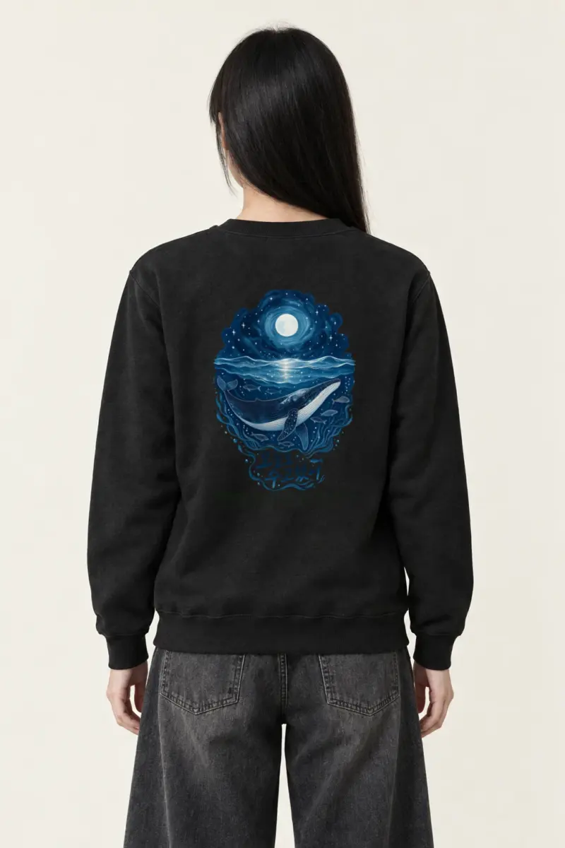 "Moonlit Whale" Heavy Blend Unisex Crewneck Sweatshirt