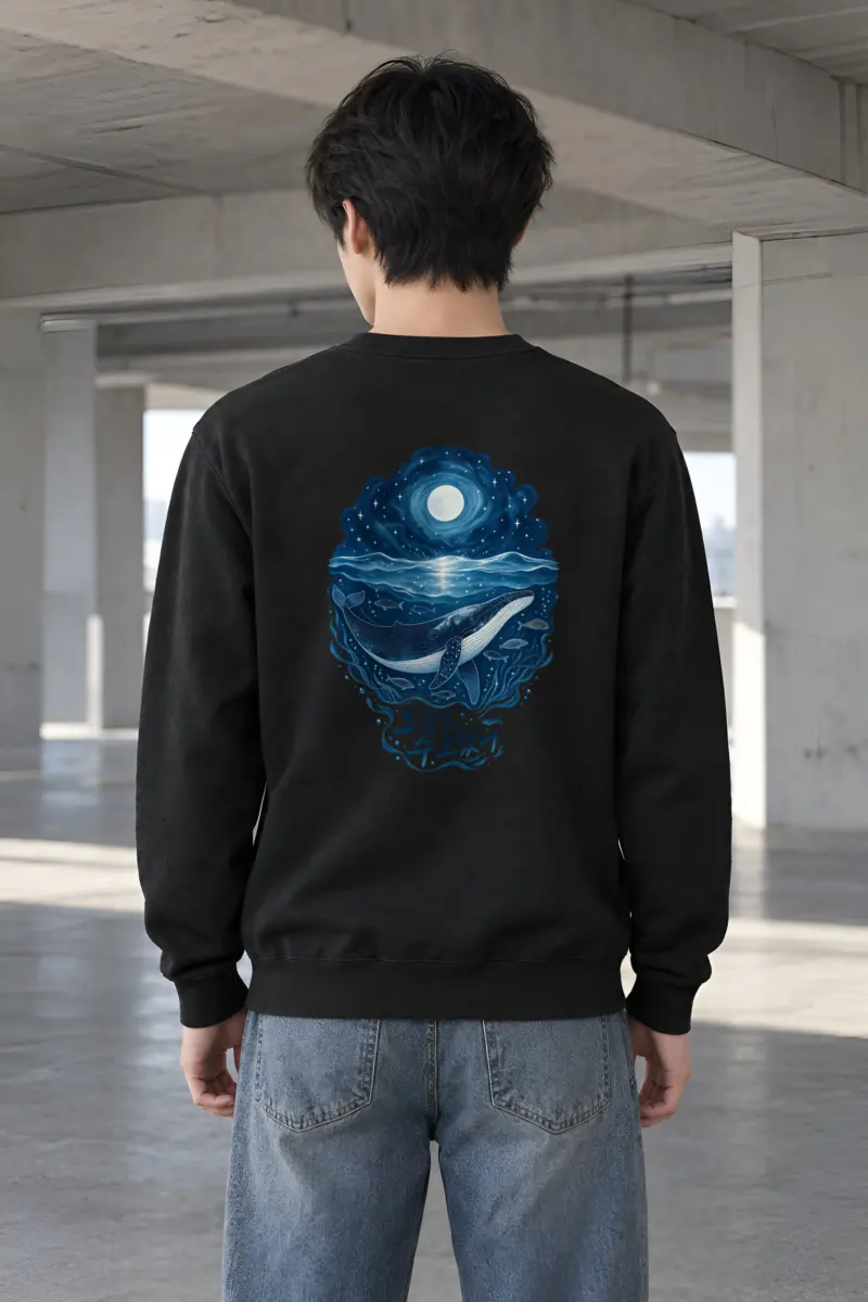 "Moonlit Whale" Heavy Blend Unisex Crewneck Sweatshirt