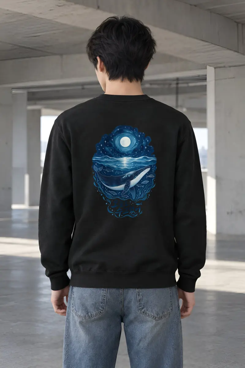 "Moonlit Whale" Heavy Blend Unisex Crewneck Sweatshirt