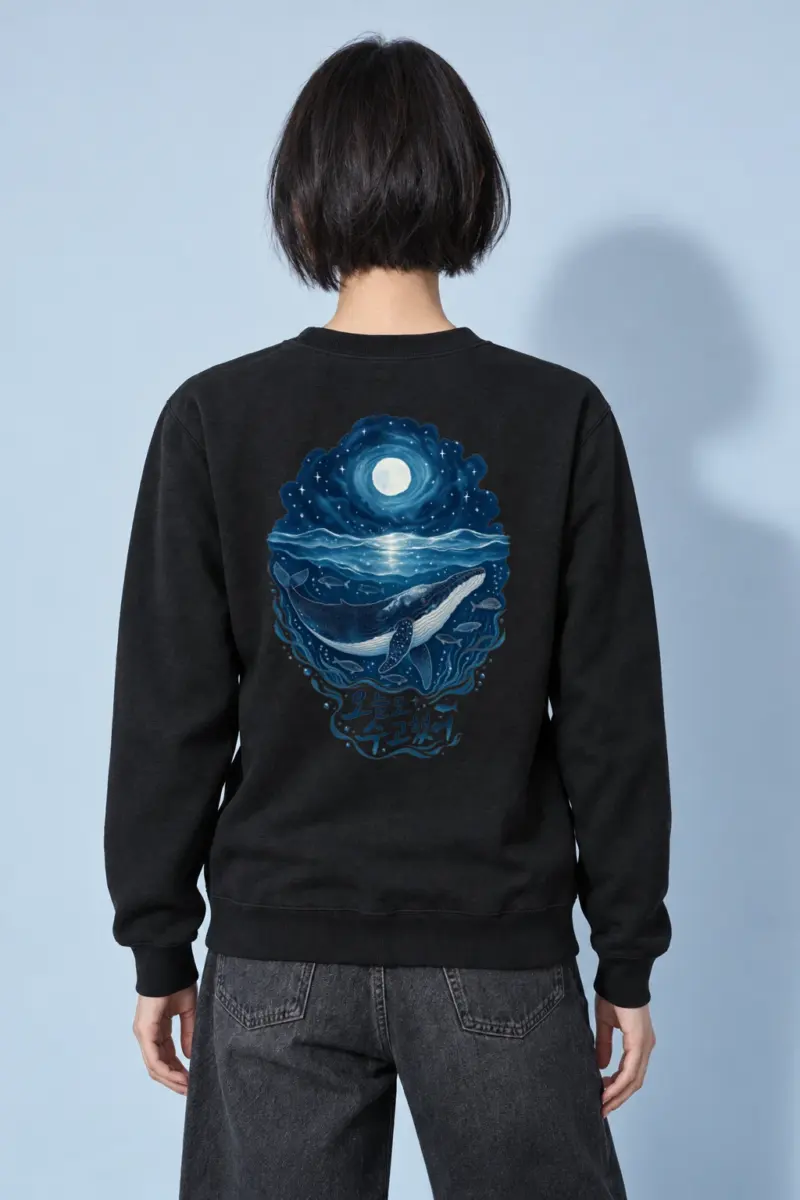 "Moonlit Whale" Heavy Blend Unisex Crewneck Sweatshirt