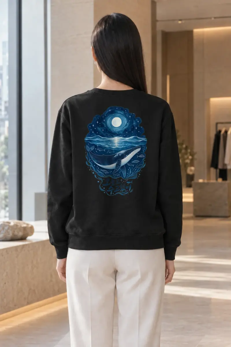 "Moonlit Whale" Heavy Blend Unisex Crewneck Sweatshirt