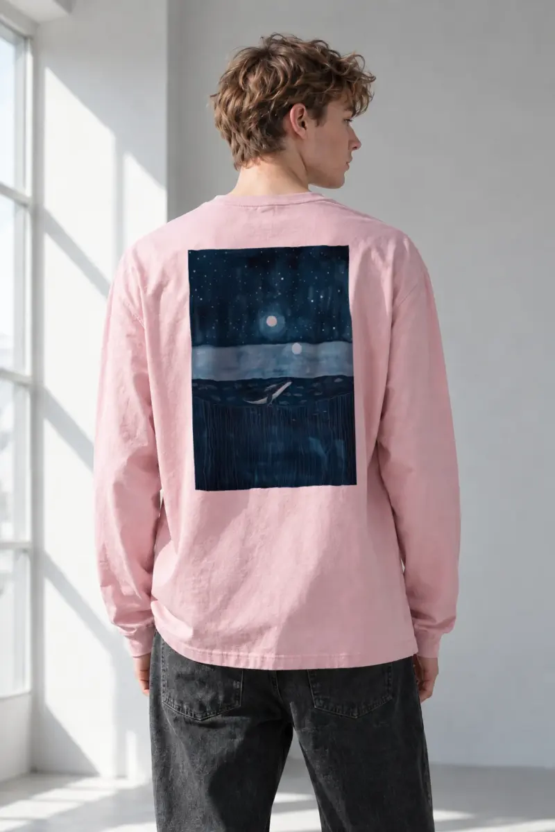 “Moonlit Whale” Unisex Longsleeve T-shirt | Gildan 2400