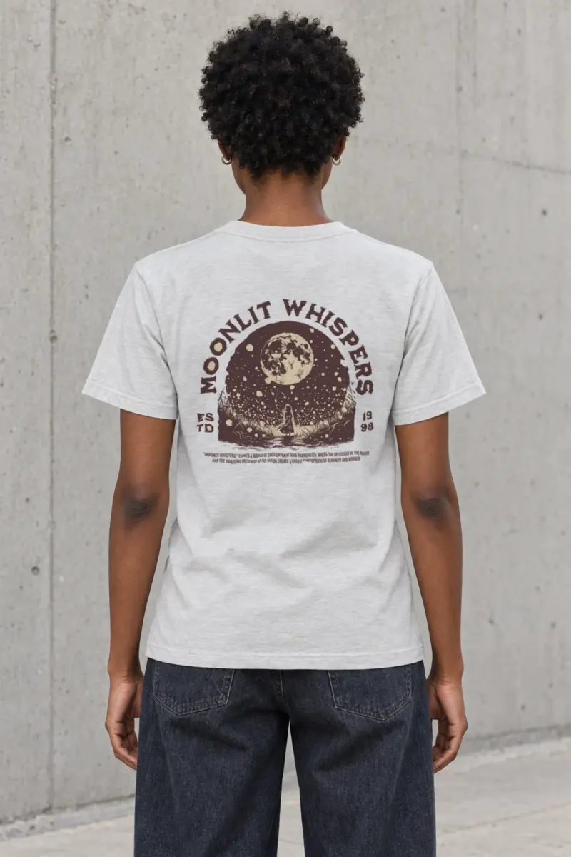"Moonlit Whispers" Heavyweight Unisex Crewneck T-shirt | Gildan 5000