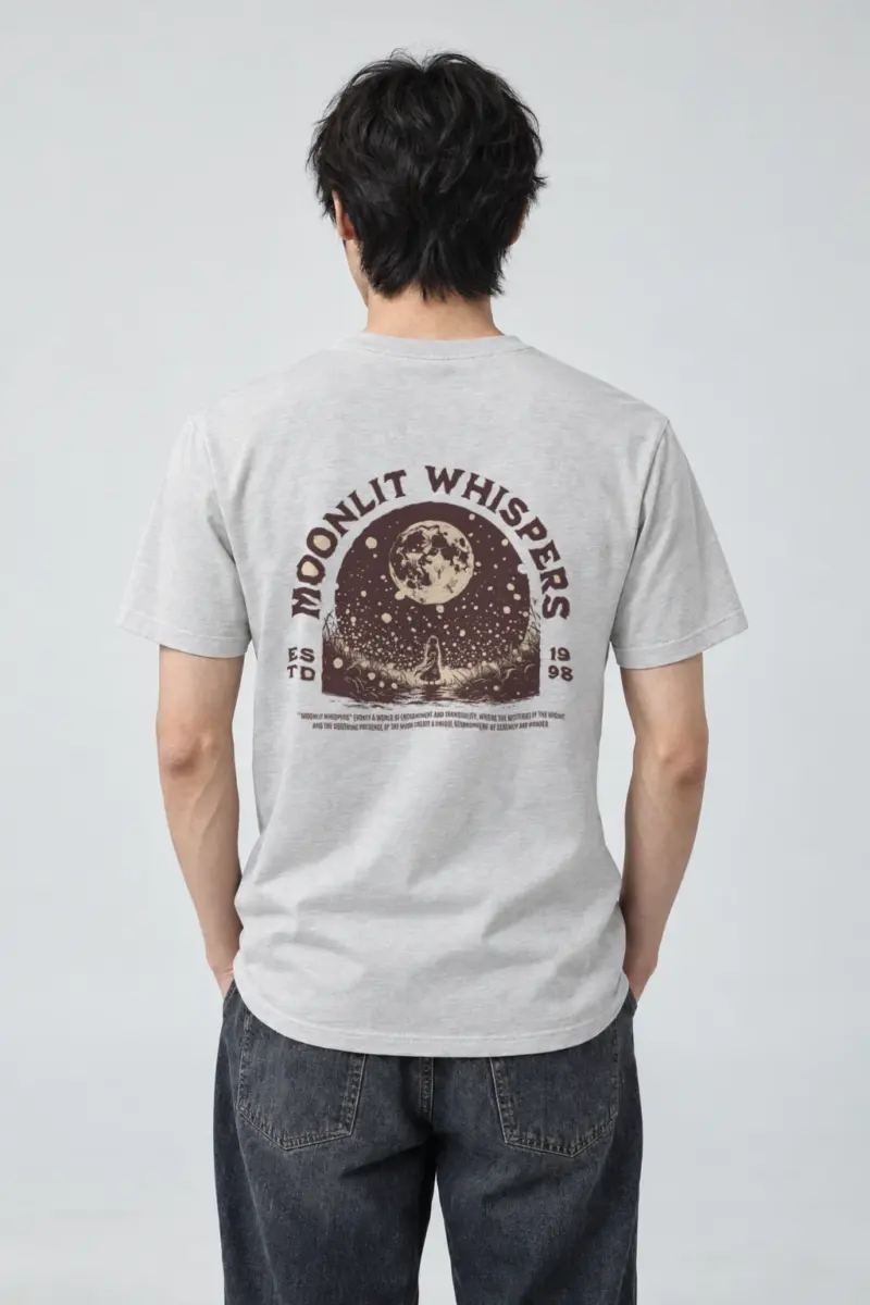 "Moonlit Whispers" Heavyweight Unisex Crewneck T-shirt | Gildan 5000