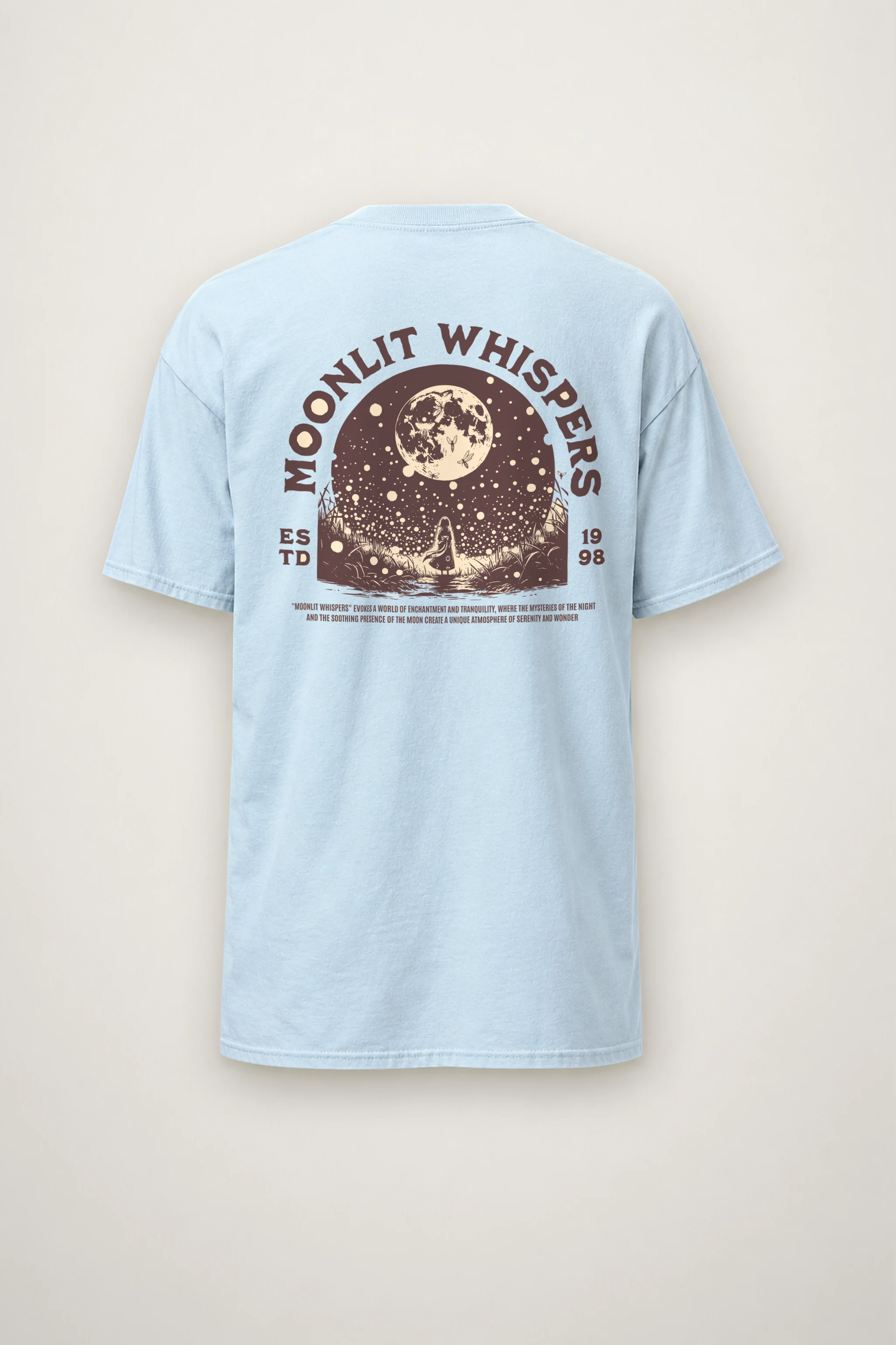 "Moonlit Whispers" Heavyweight Unisex Crewneck T-shirt