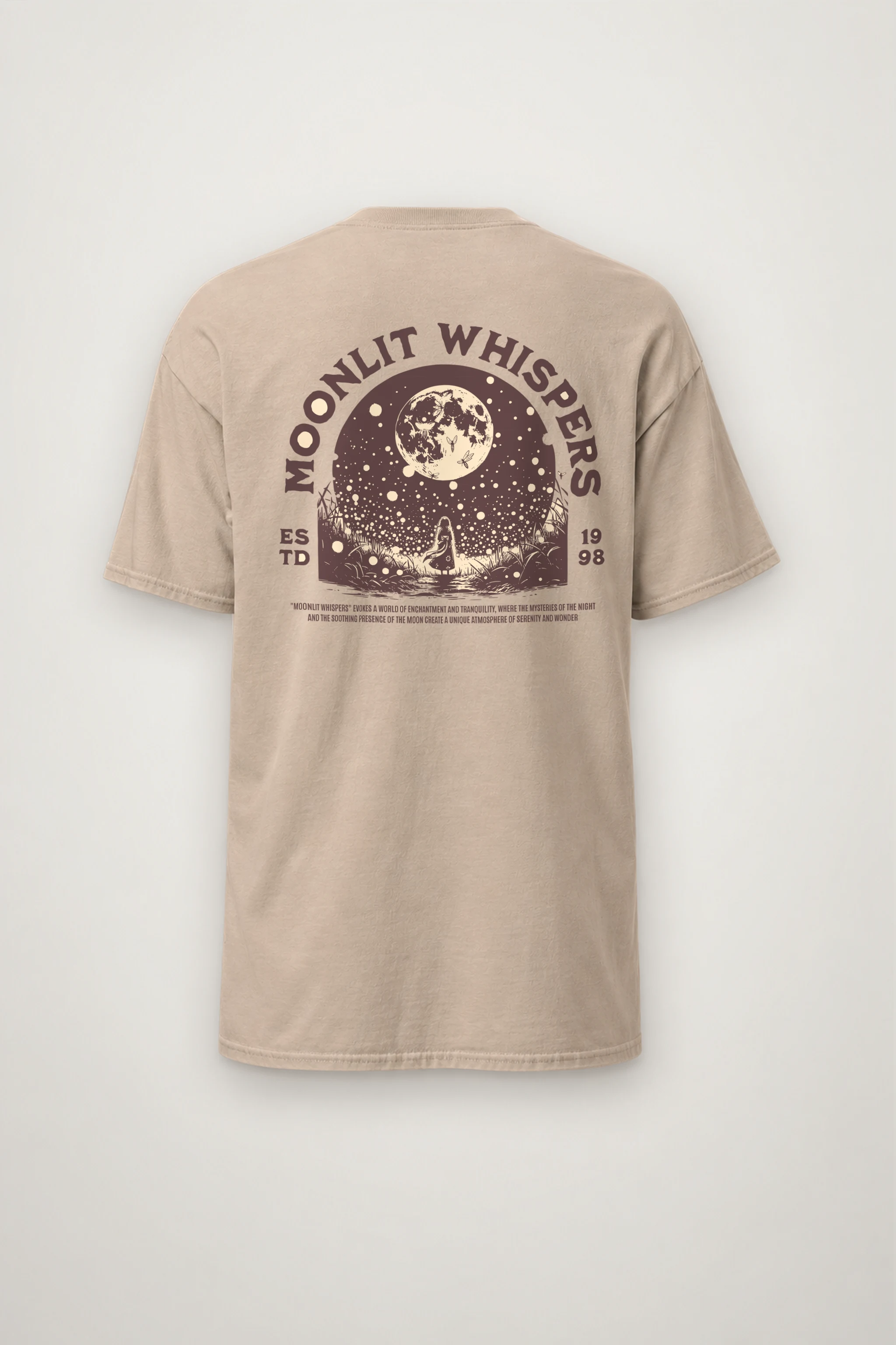 "Moonlit Whispers" Heavyweight Unisex Crewneck T-shirt