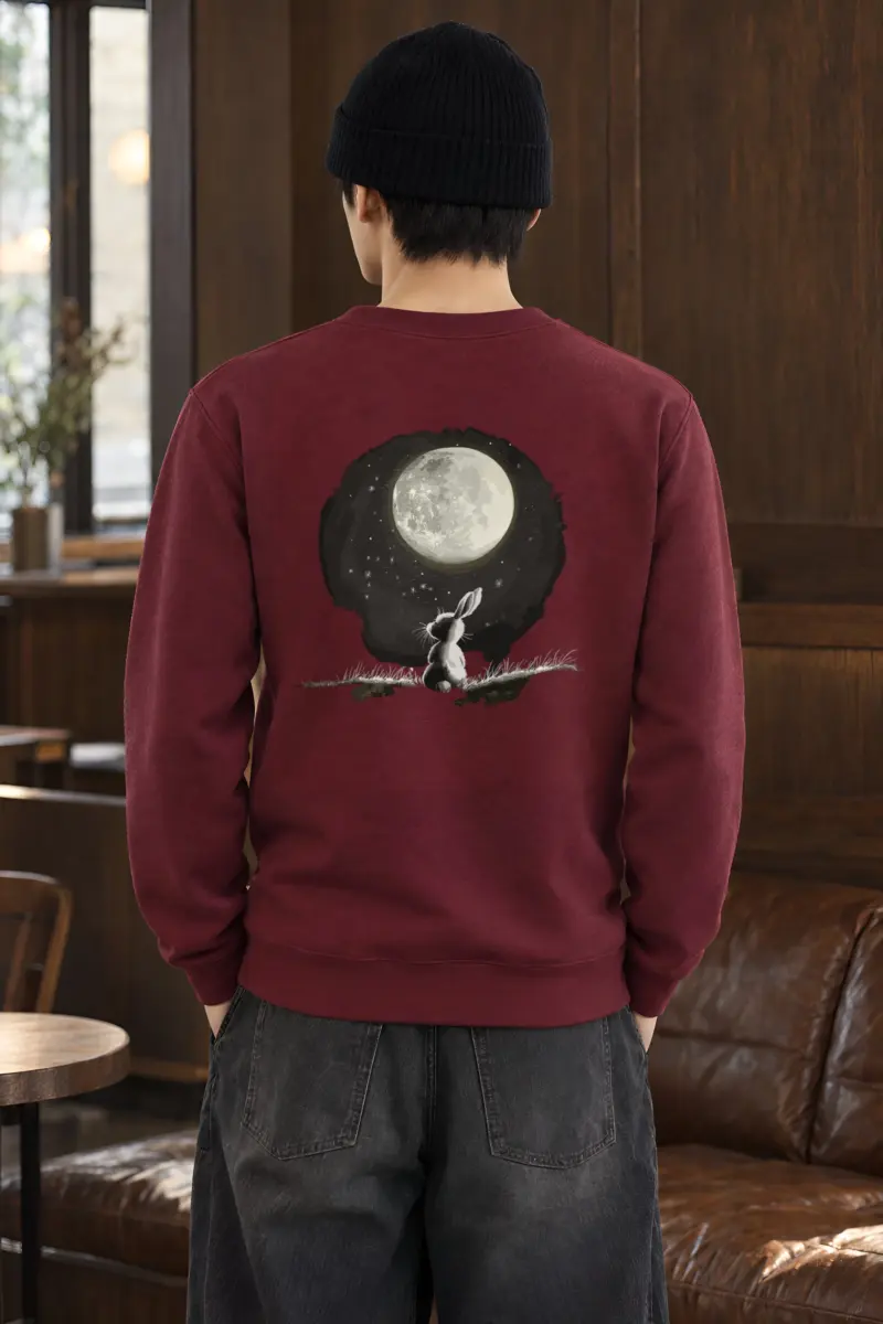 "Moonwatch Rabbit" Heavy Blend Unisex Crewneck Sweatshirt