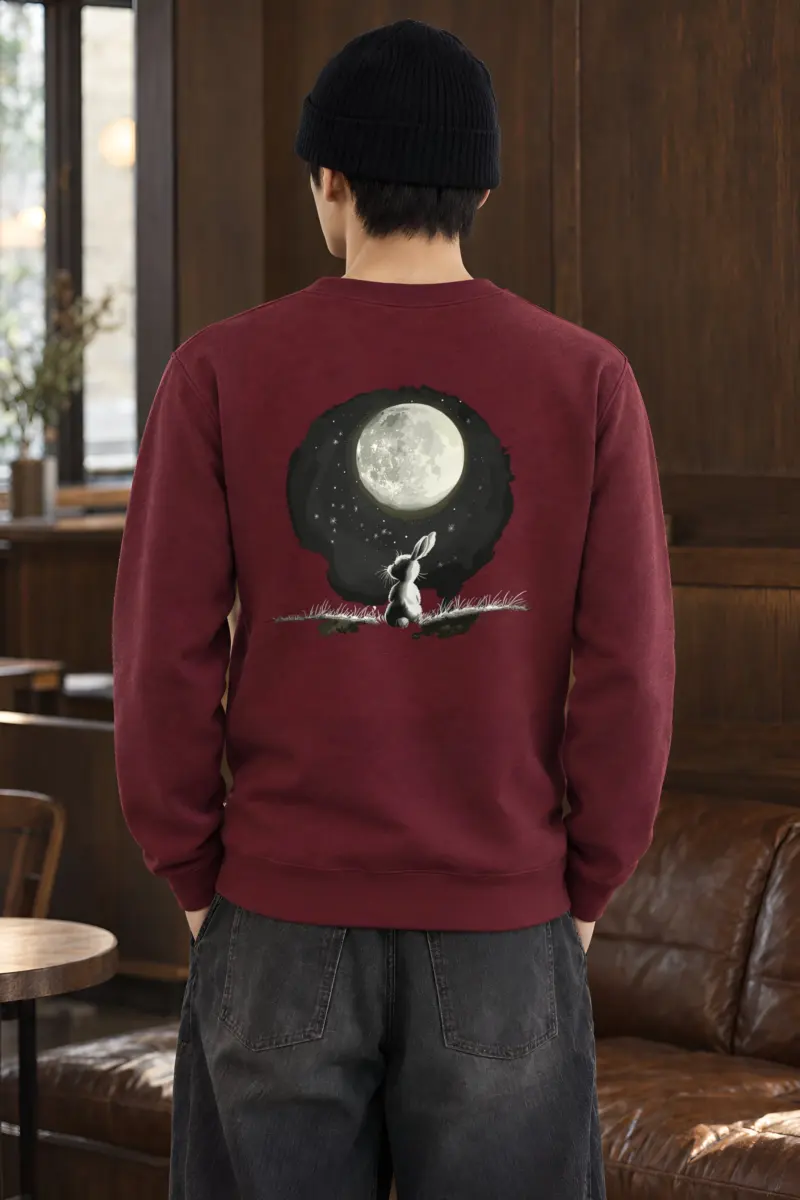 "Moonwatch Rabbit" Heavy Blend Unisex Crewneck Sweatshirt