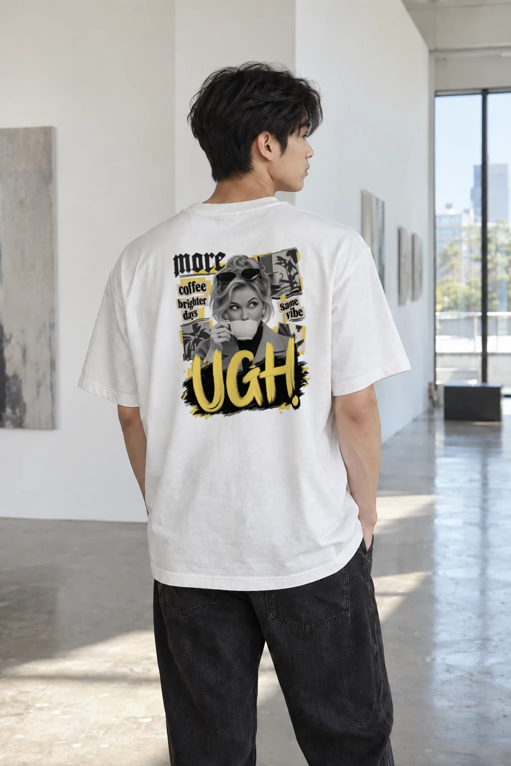 "More Coffee Brighter Days" Heavyweight Unisex Crewneck T-shirt | Gildan 5000