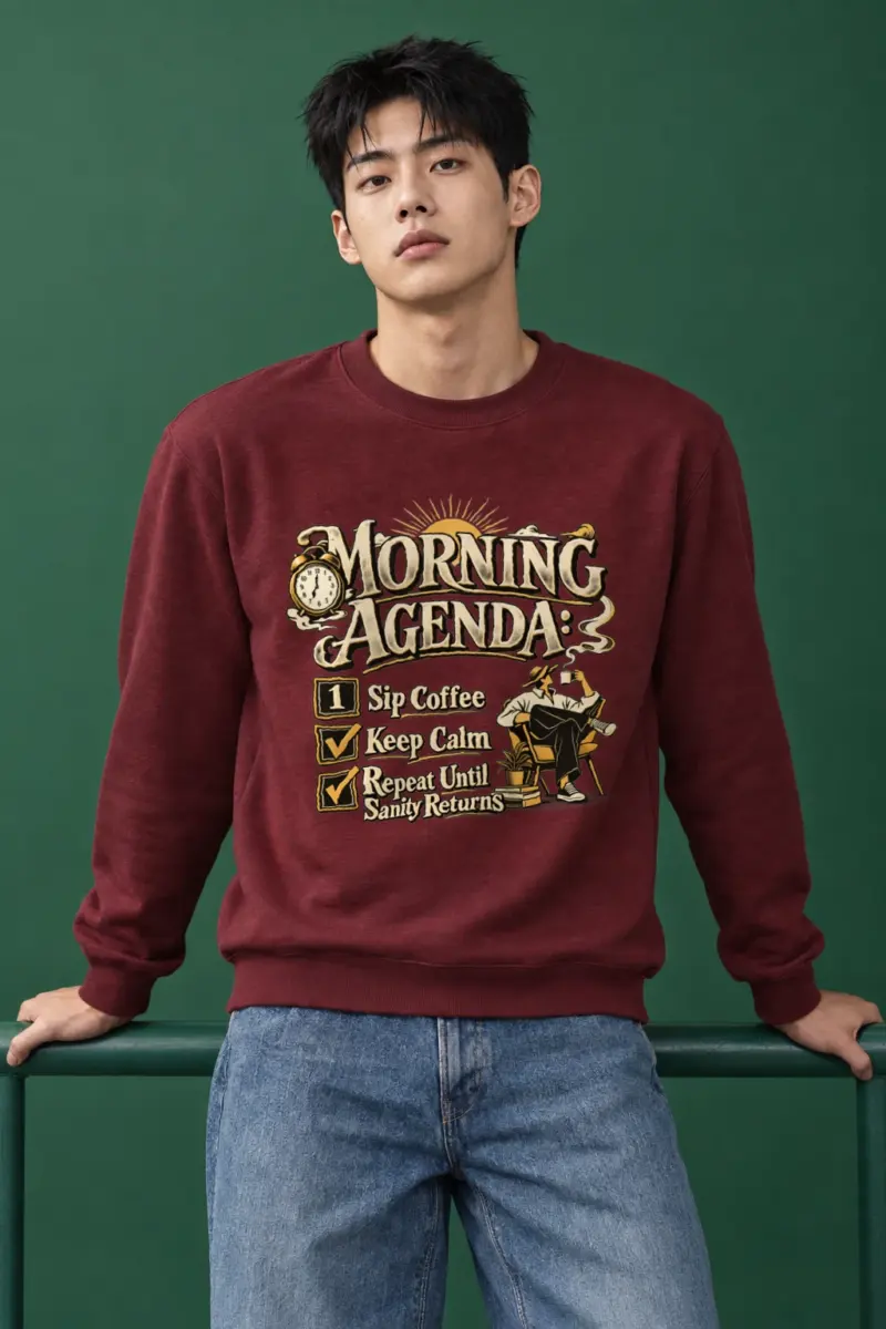 "Morning Agenda" Heavy Blend Unisex Crewneck Sweatshirt