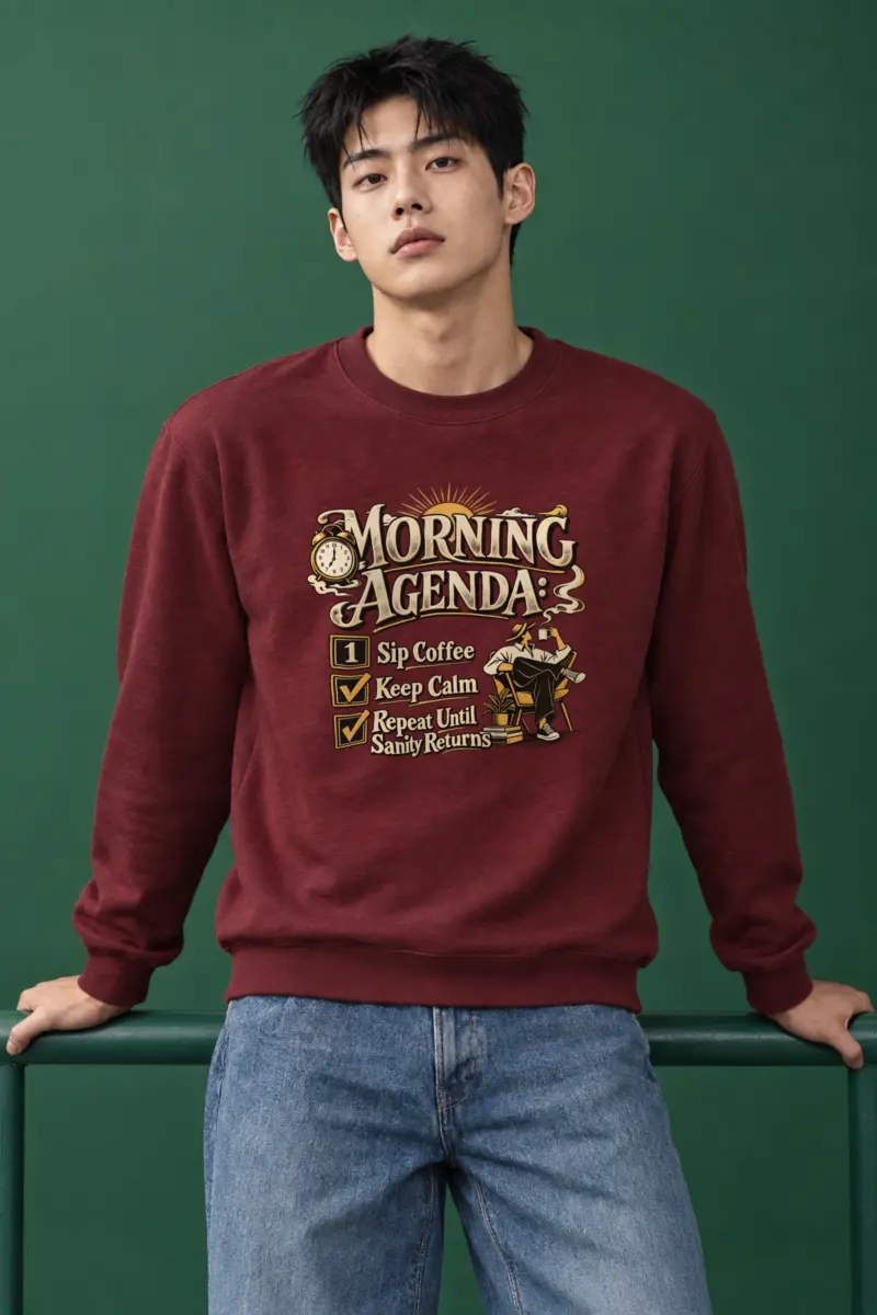 "Morning Agenda" Heavy Blend Unisex Crewneck Sweatshirt