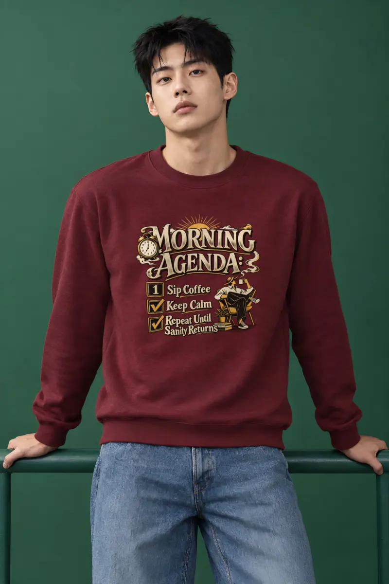 "Morning Agenda" Heavy Blend Unisex Crewneck Sweatshirt
