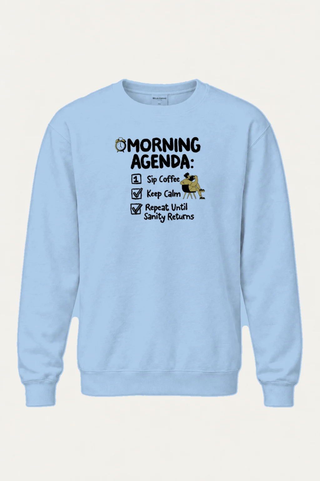 "Morning Agenda" Heavy Blend Unisex Crewneck Sweatshirt | Gildan 18000