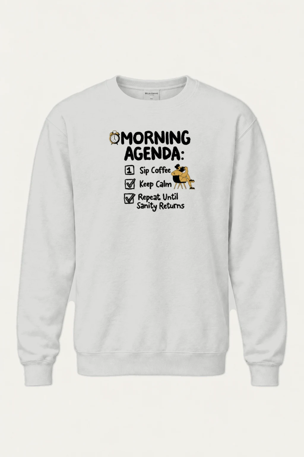 "Morning Agenda" Heavy Blend Unisex Crewneck Sweatshirt | Gildan 18000