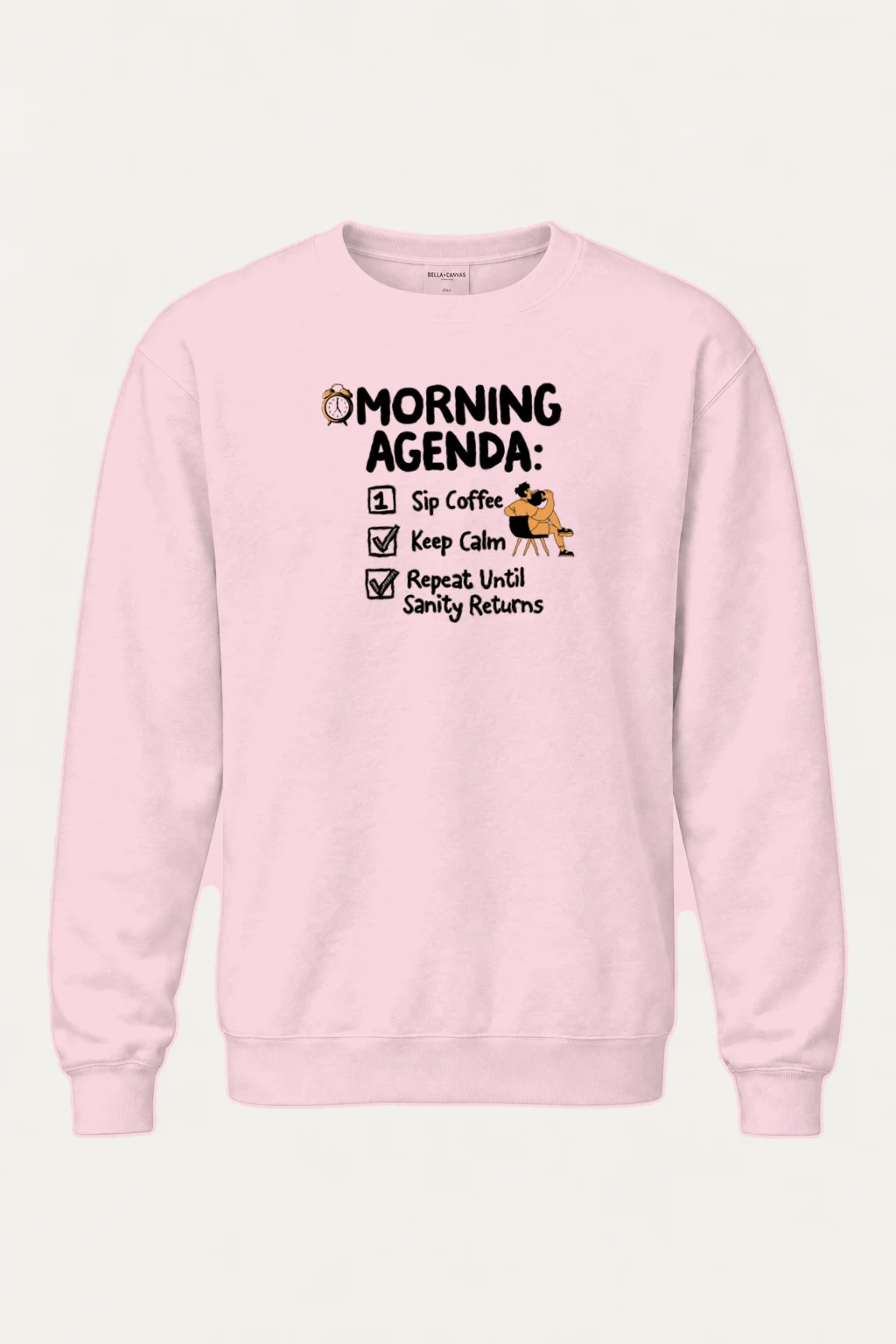 "Morning Agenda" Heavy Blend Unisex Crewneck Sweatshirt | Gildan 18000