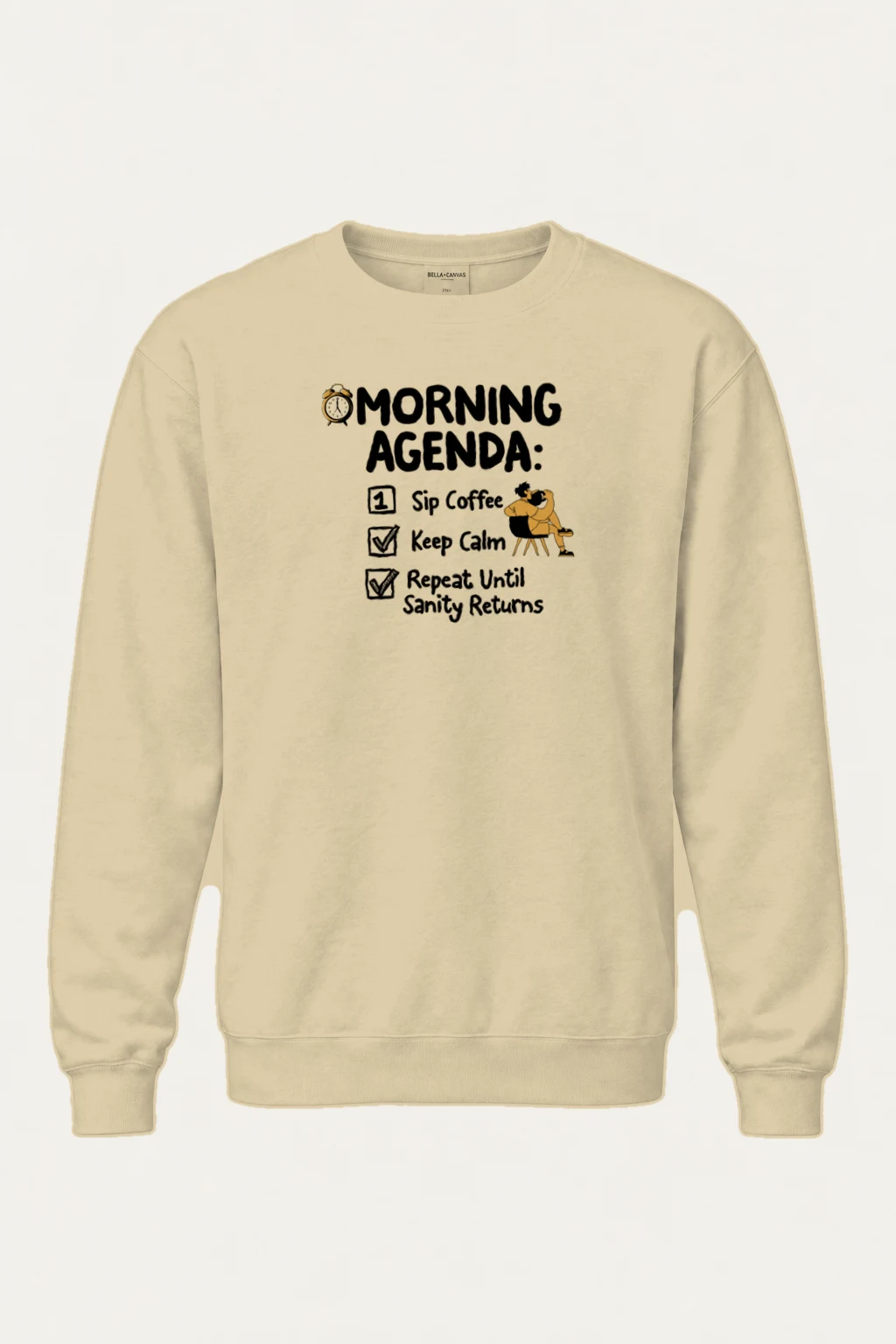 "Morning Agenda" Heavy Blend Unisex Crewneck Sweatshirt | Gildan 18000