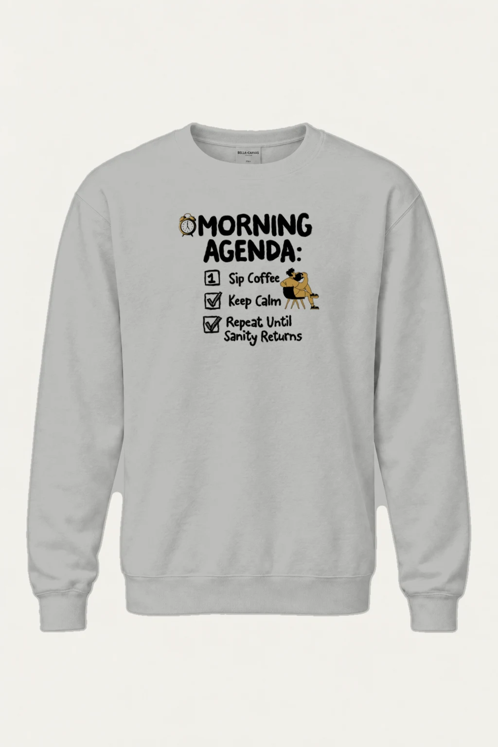 "Morning Agenda" Heavy Blend Unisex Crewneck Sweatshirt | Gildan 18000