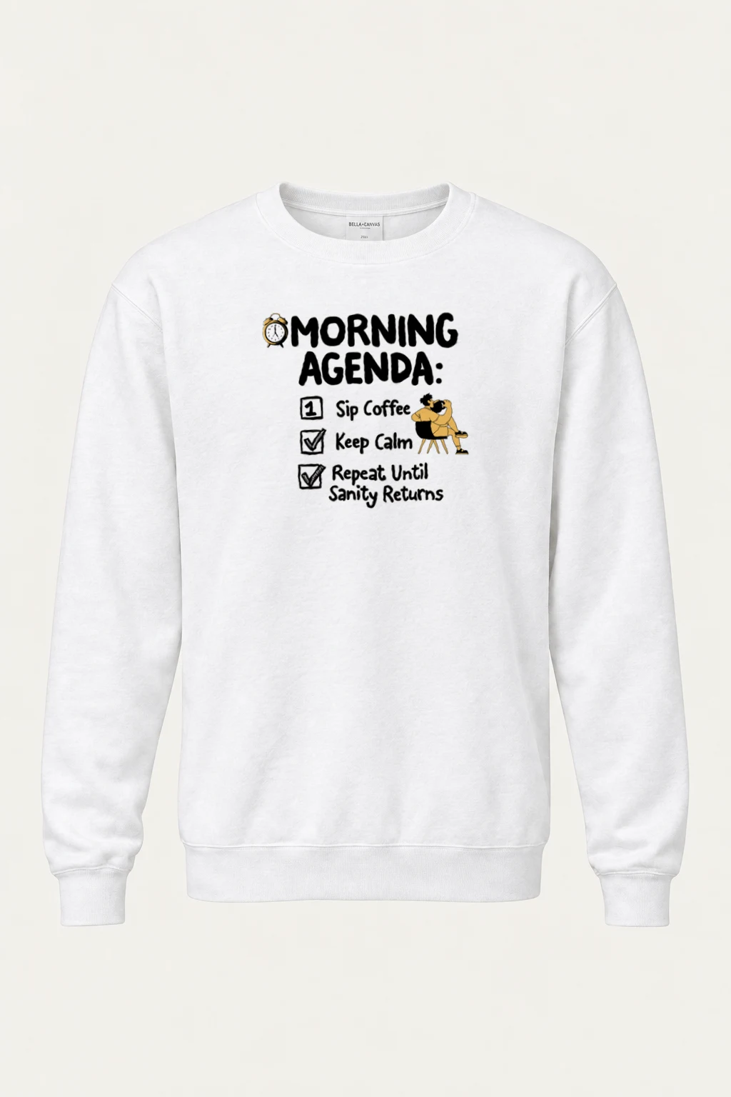 "Morning Agenda" Heavy Blend Unisex Crewneck Sweatshirt | Gildan 18000