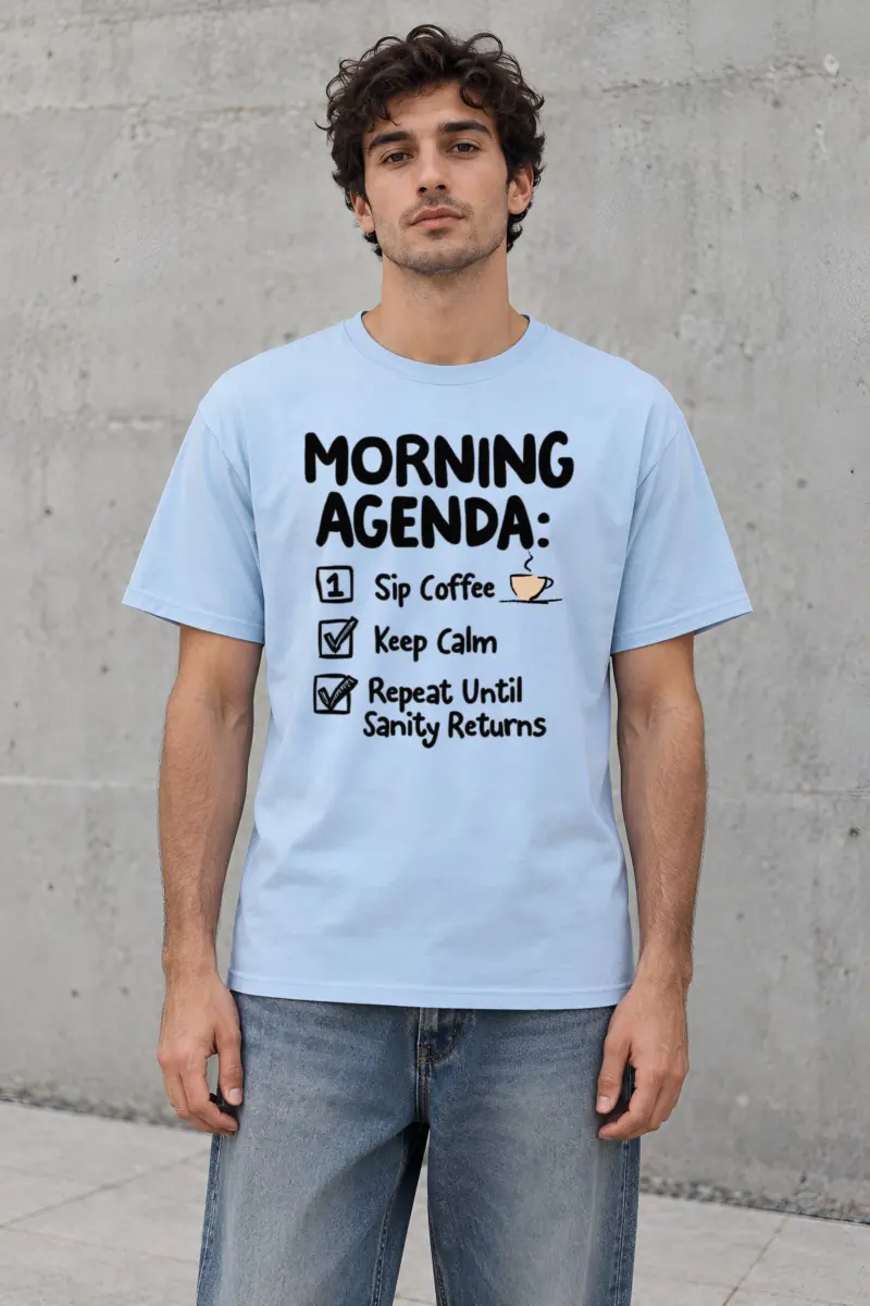 "Morning Agenda" Heavyweight Unisex Crewneck T-shirt