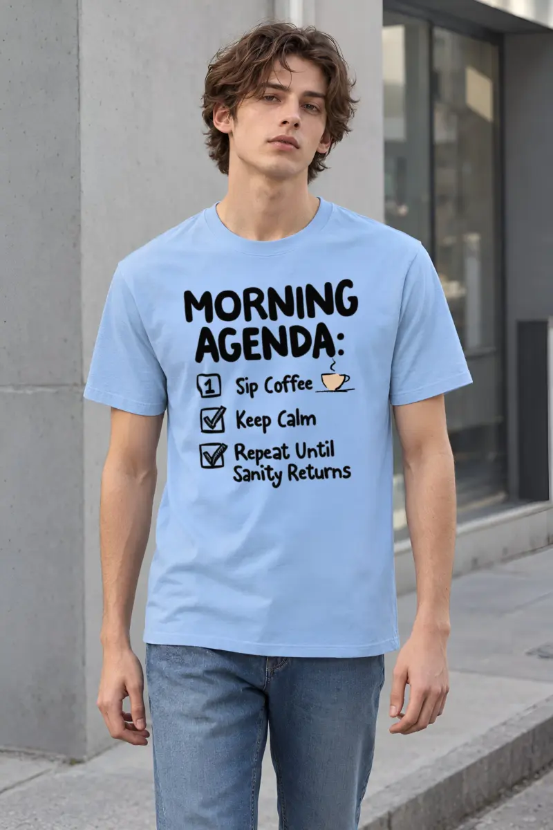 "Morning Agenda" Heavyweight Unisex Crewneck T-shirt