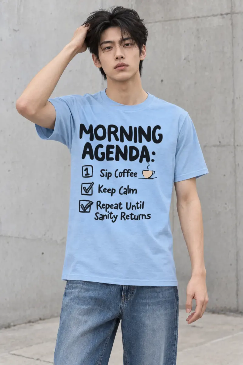 "Morning Agenda" Heavyweight Unisex Crewneck T-shirt
