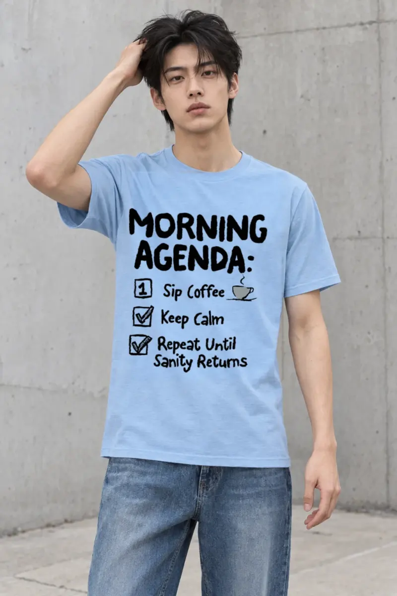 "Morning Agenda" Heavyweight Unisex Crewneck T-shirt