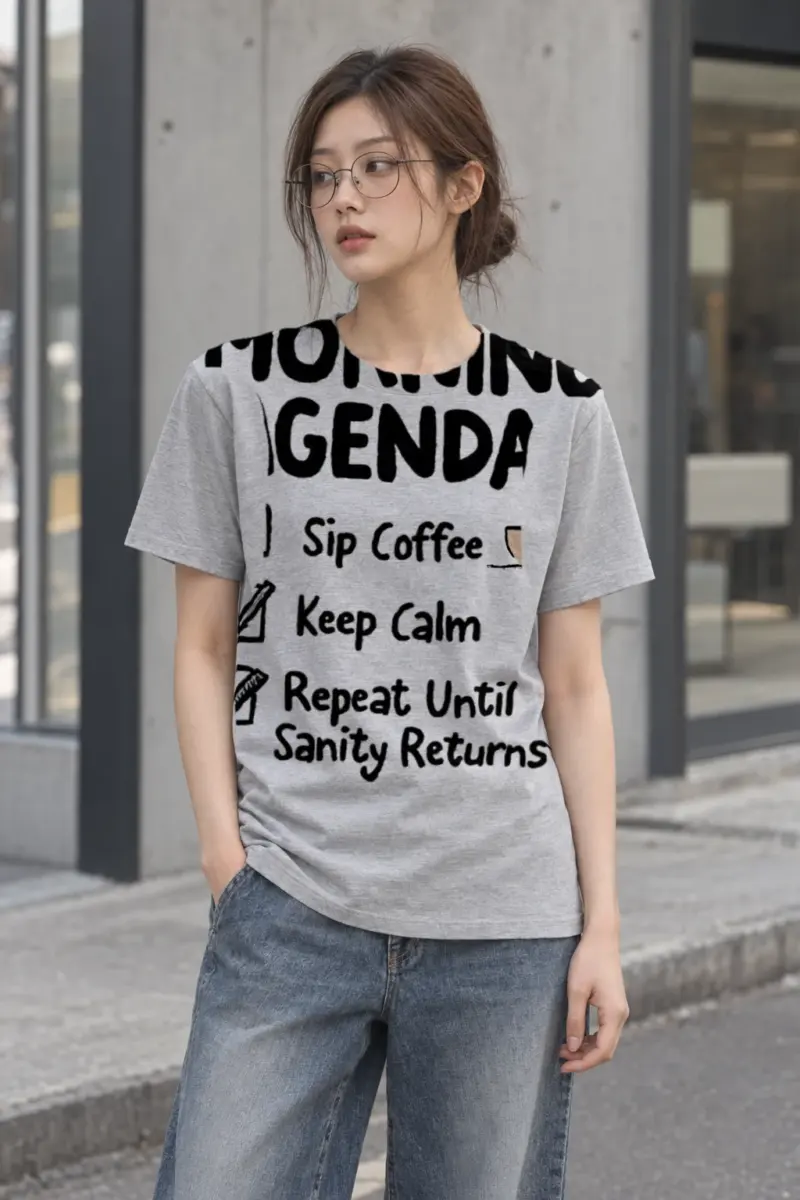 "Morning Agenda" Heavyweight Unisex Crewneck T-shirt