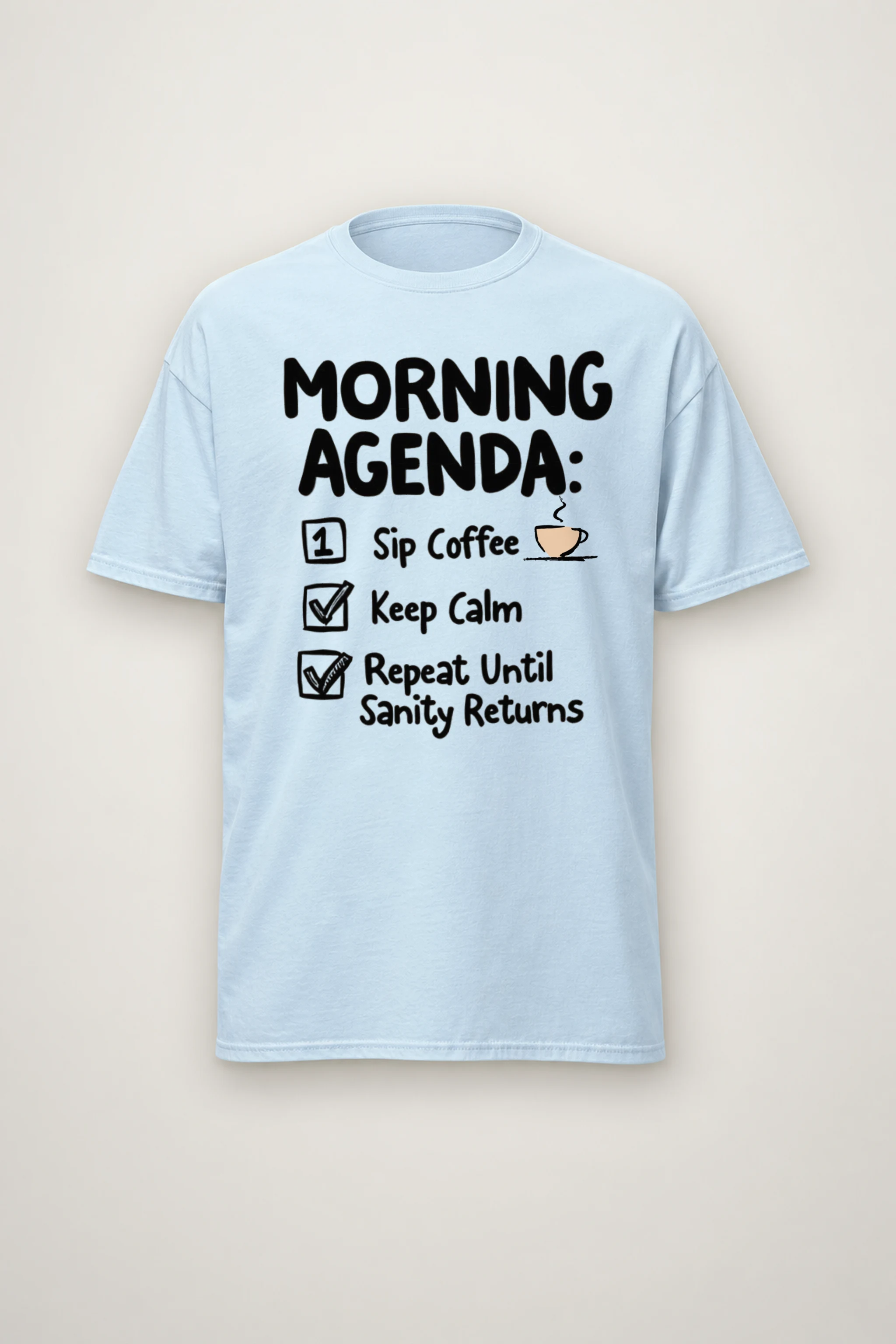 "Morning Agenda" Heavyweight Unisex Crewneck T-shirt
