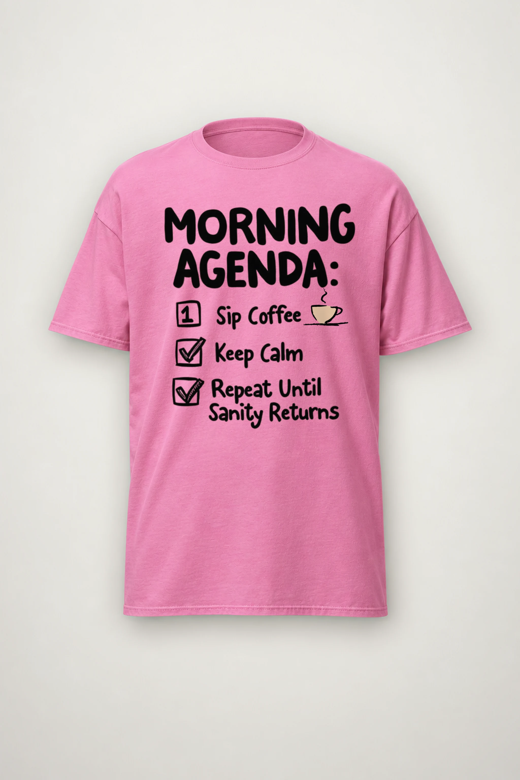 "Morning Agenda" Heavyweight Unisex Crewneck T-shirt