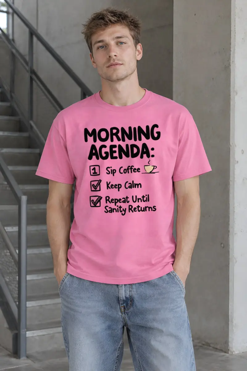 "Morning Agenda" Heavyweight Unisex Crewneck T-shirt