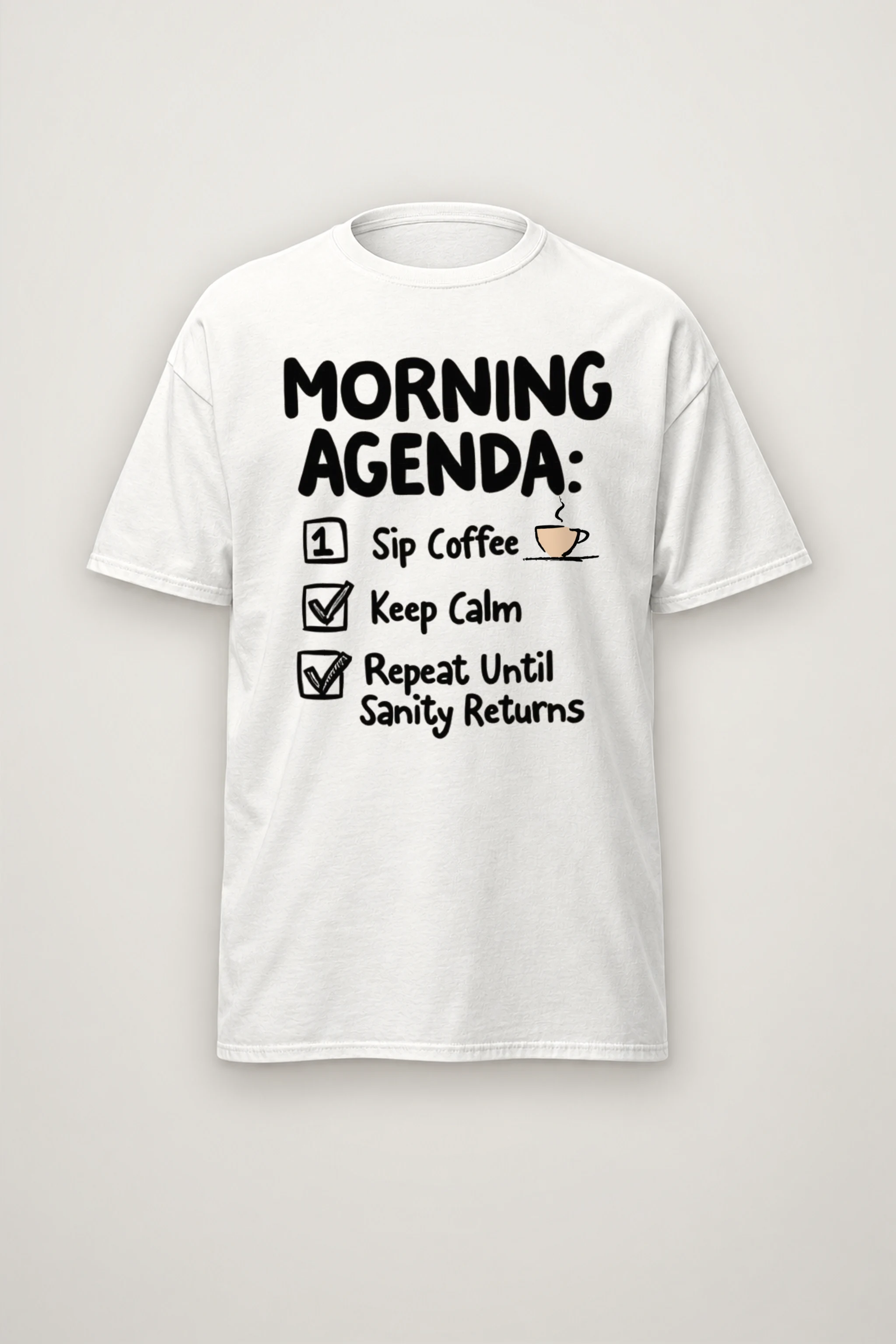 "Morning Agenda" Heavyweight Unisex Crewneck T-shirt