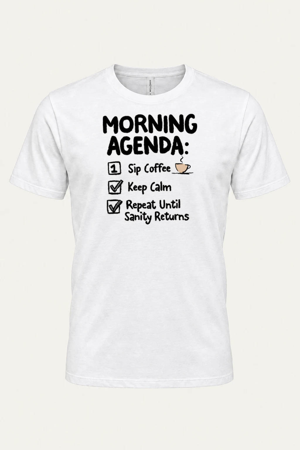 "Morning Agenda" Heavyweight Unisex Crewneck T-shirt | Gildan 5000