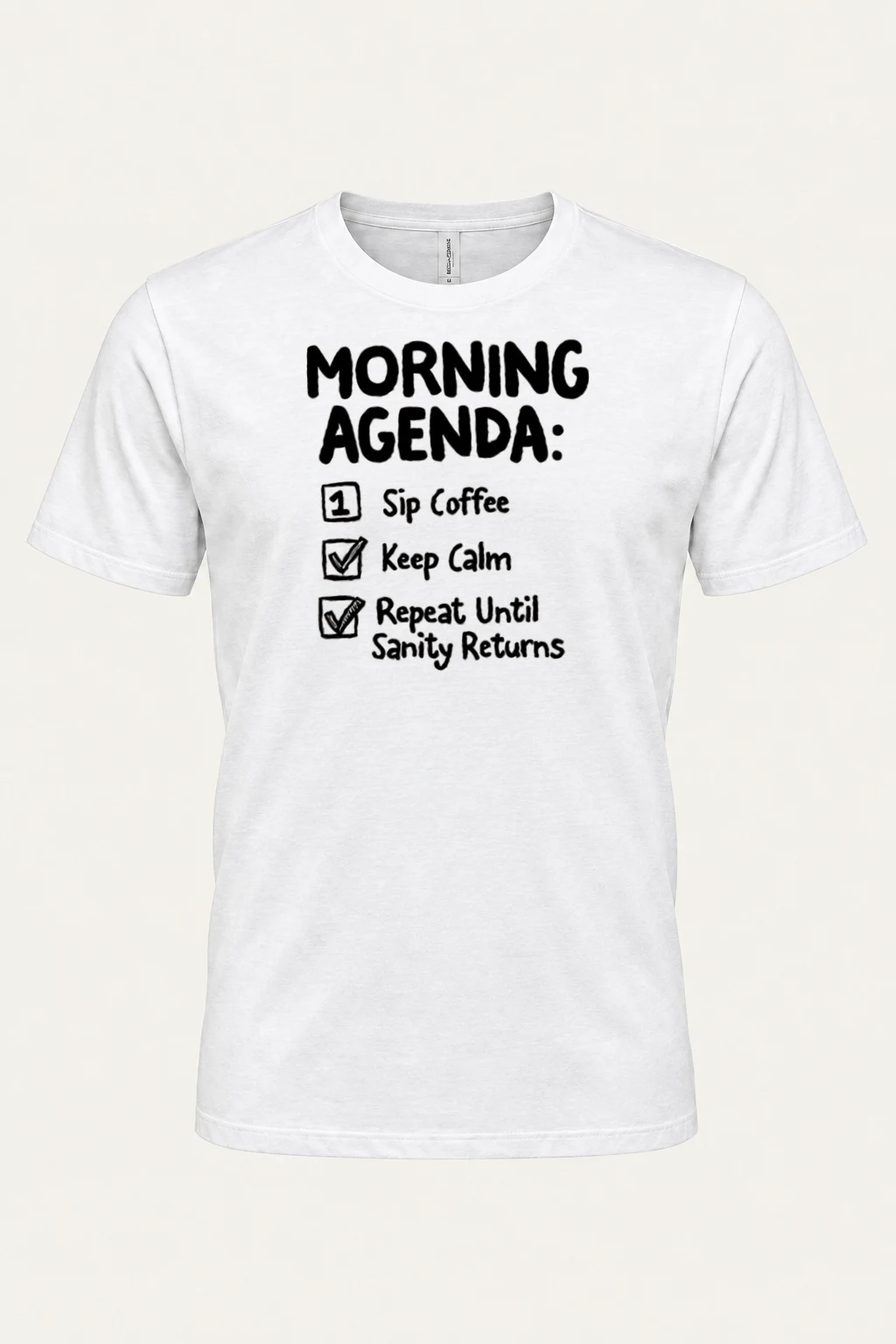 "Morning Agenda" Heavyweight Unisex Crewneck T-shirt | Gildan 5000