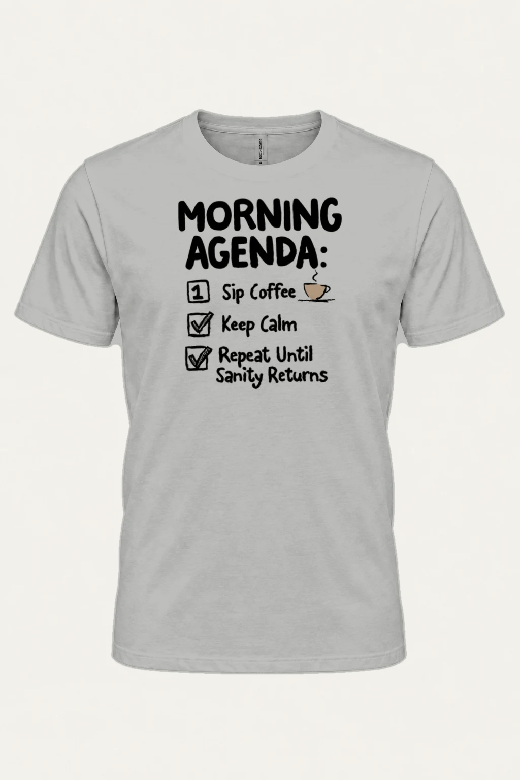"Morning Agenda" Heavyweight Unisex Crewneck T-shirt | Gildan 5000