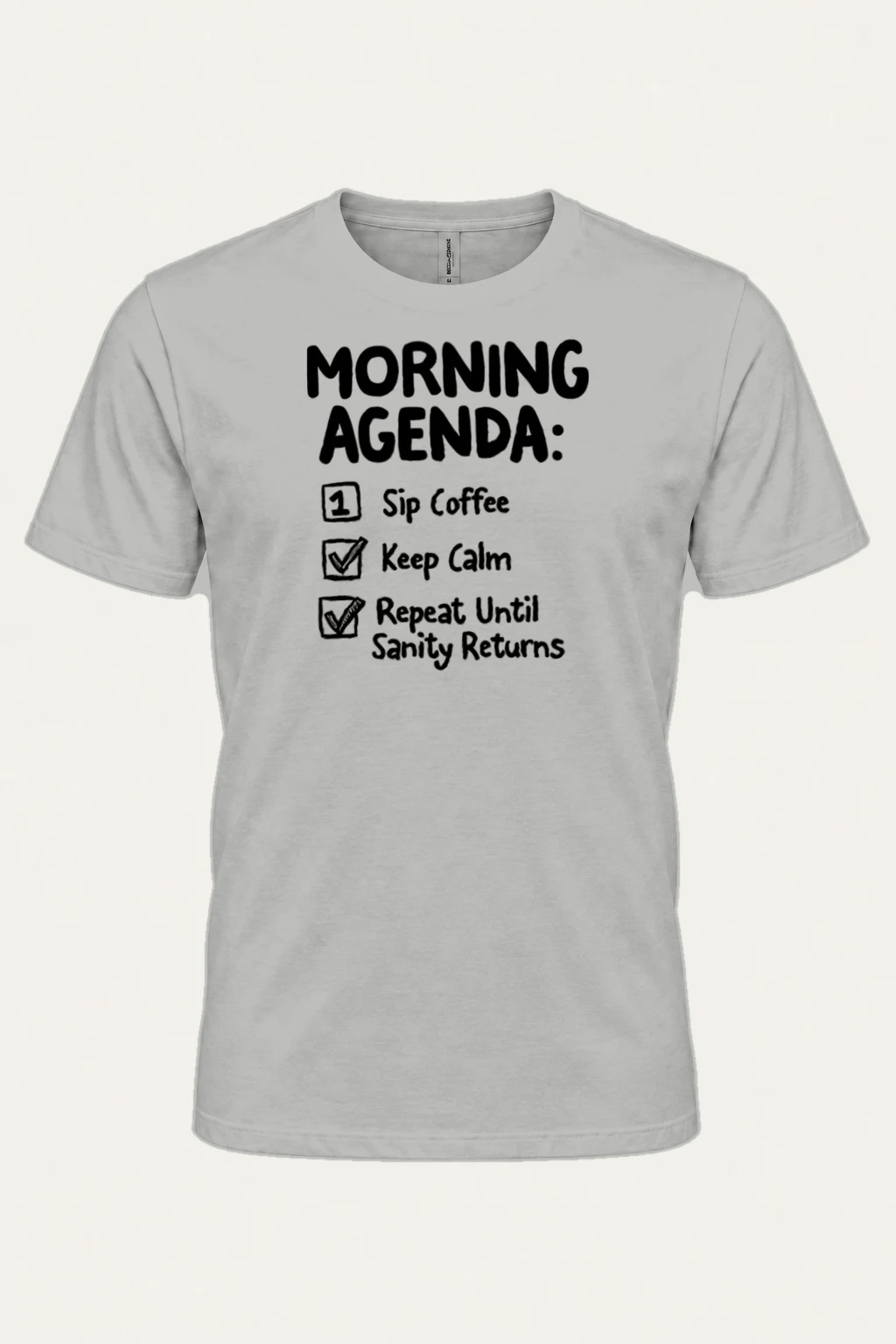 "Morning Agenda" Heavyweight Unisex Crewneck T-shirt | Gildan 5000