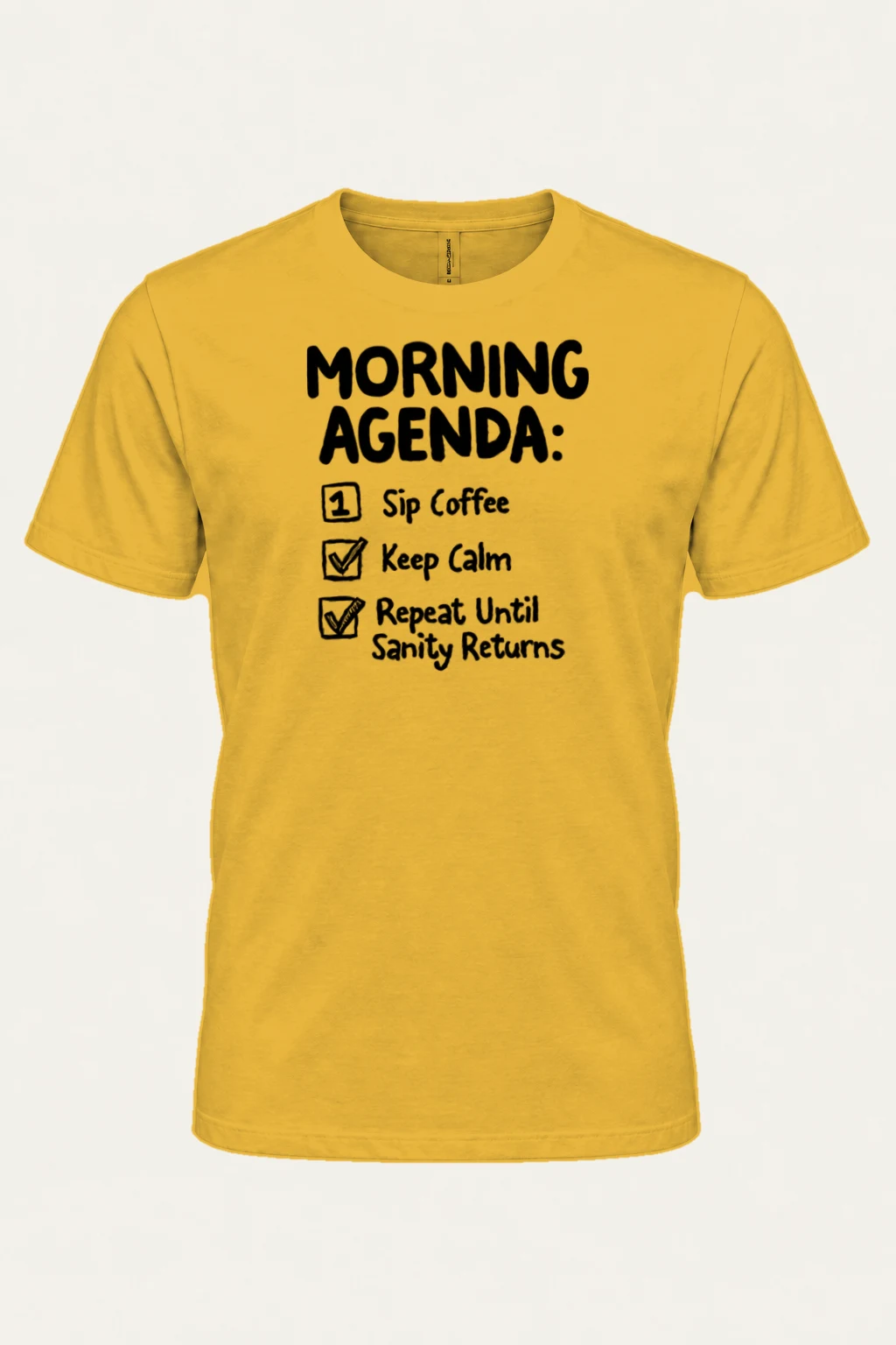 "Morning Agenda" Heavyweight Unisex Crewneck T-shirt | Gildan 5000