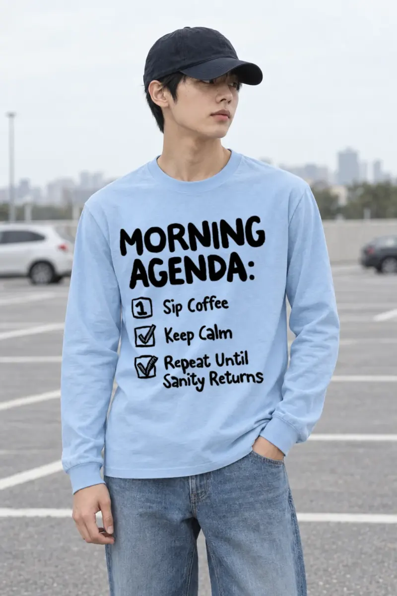"Morning Agenda" Unisex Longsleeve T-shirt | Gildan 2400