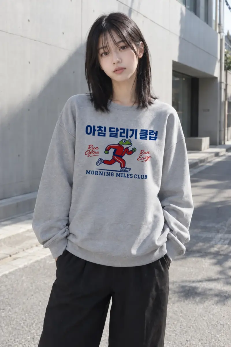 “Morning Miles Club” Heavy Blend Unisex Crewneck Sweatshirt | Gildan 18000